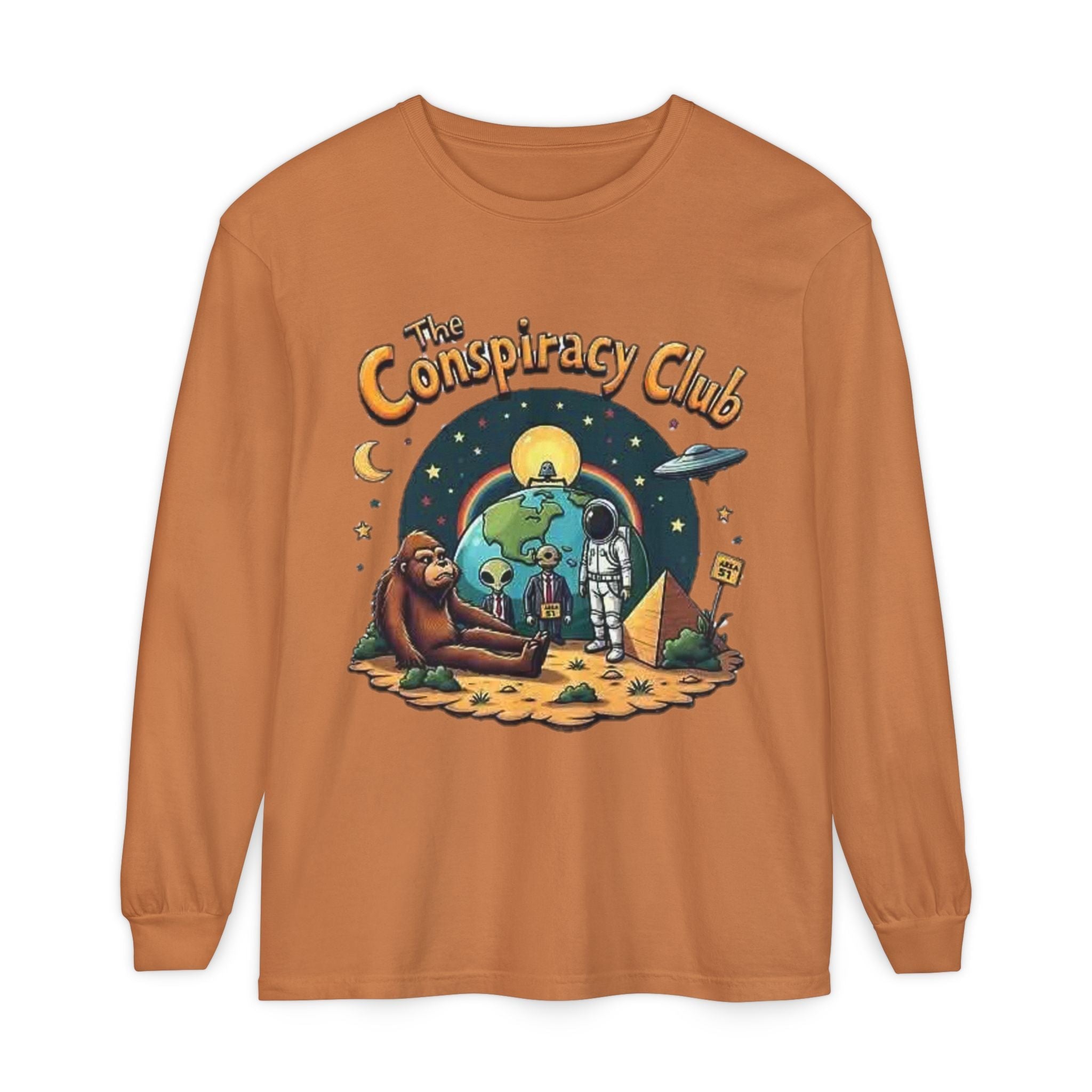 The Conspiracy Club™ Long Sleeve Shirt | UFO Alien Bigfoot Streetwear Printify