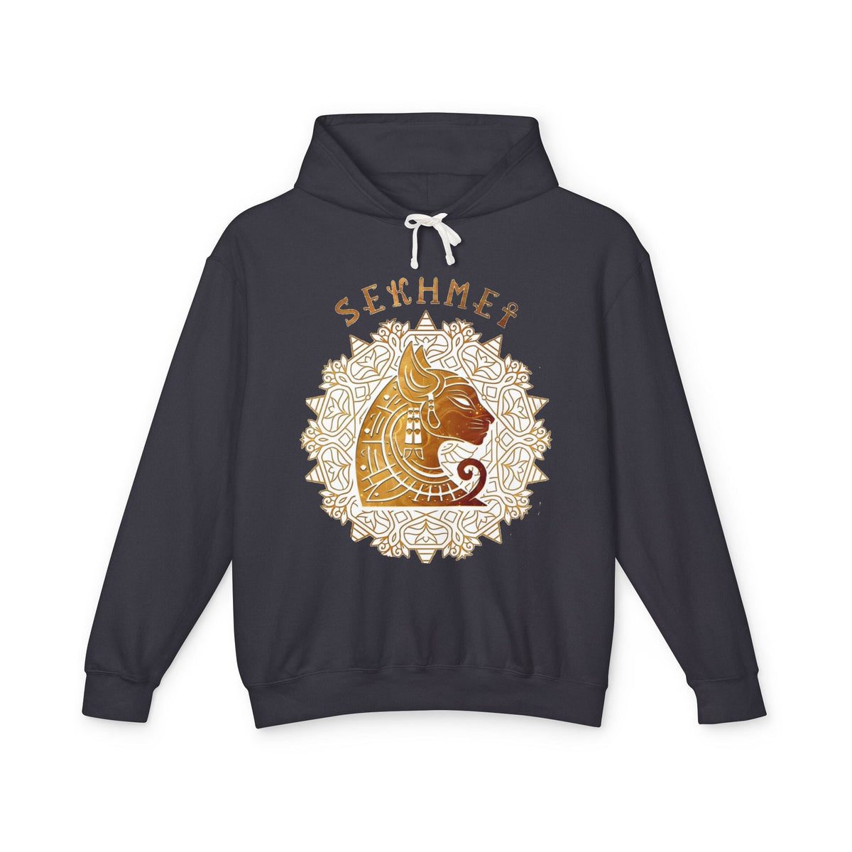 Sekhmet Lioness Goddess Hoodie — Ancient Egyptian Gold Mandala