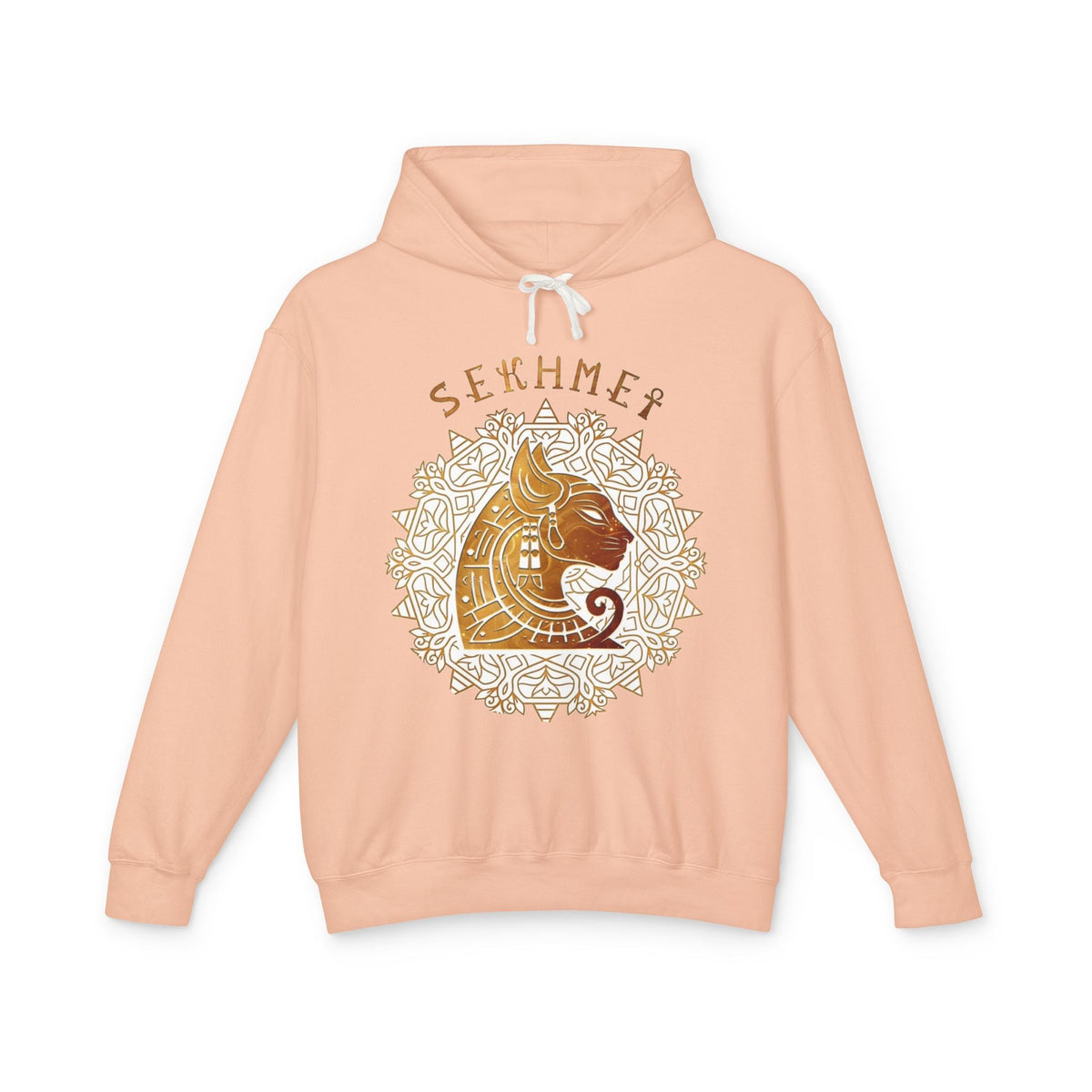 Sekhmet Lioness Goddess Hoodie — Ancient Egyptian Gold Mandala