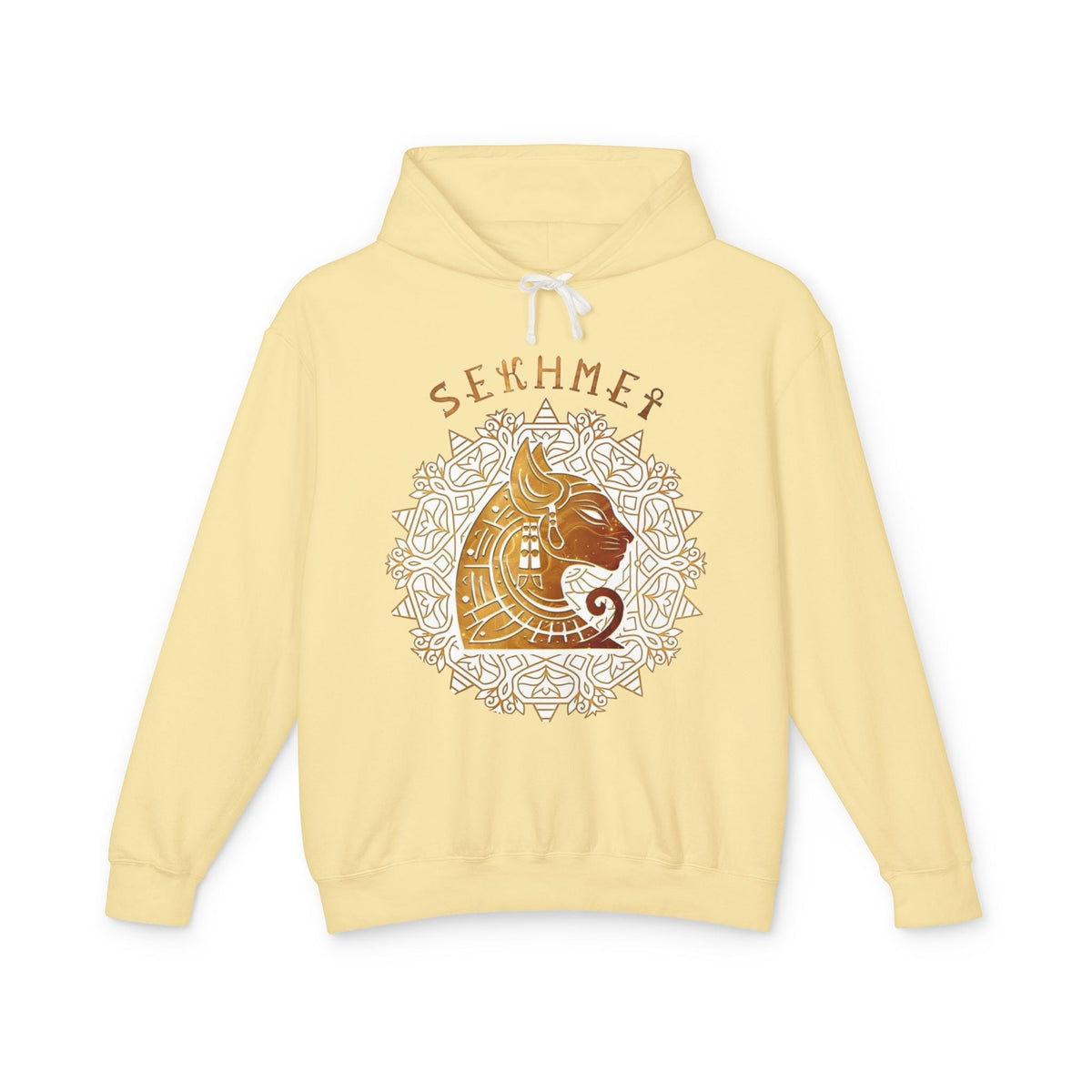 Sekhmet Lioness Goddess Hoodie — Ancient Egyptian Gold Mandala