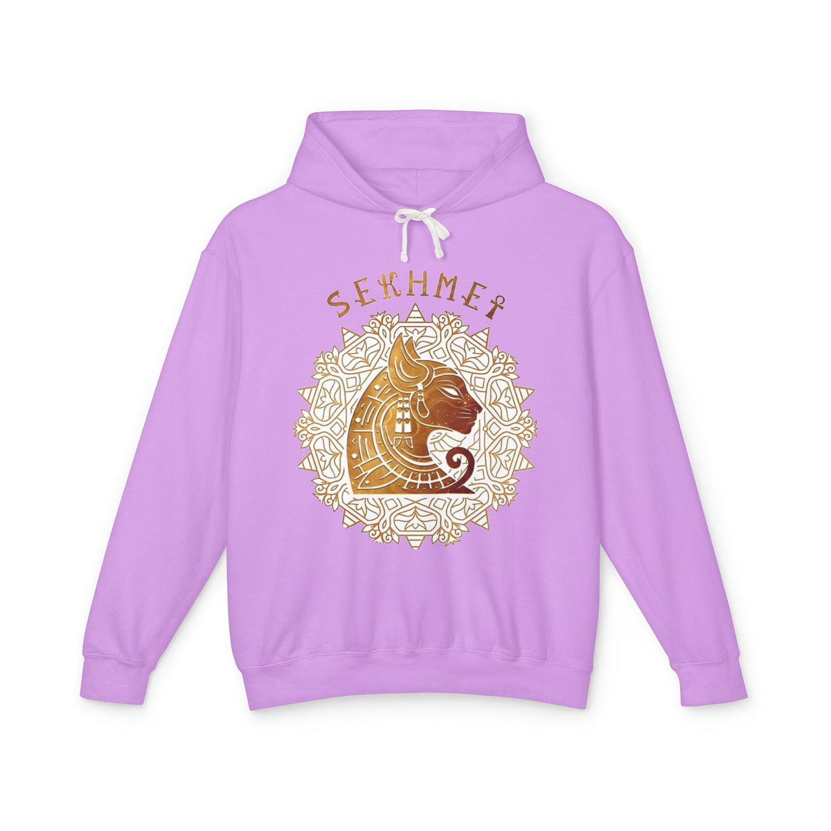 Sekhmet Lioness Goddess Hoodie — Ancient Egyptian Gold Mandala