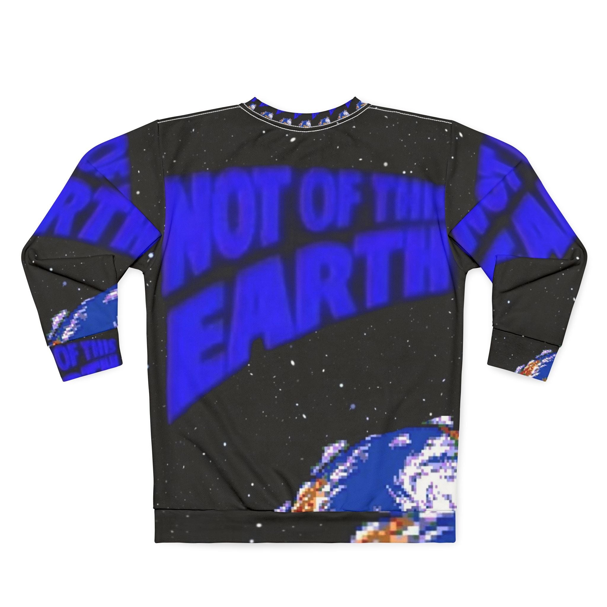 Not Of This Earth All-Over Print Sweatshirt | Cosmic Streetwear Crewneck Printify