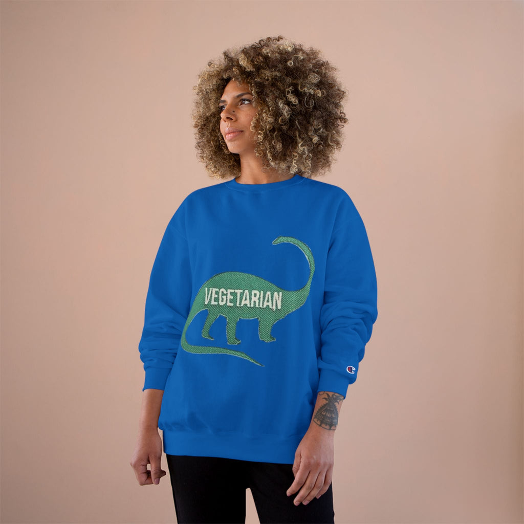 Vegetarian Dinosaur Sweatshirt — Retro Dino Crewneck for Vegans Printify