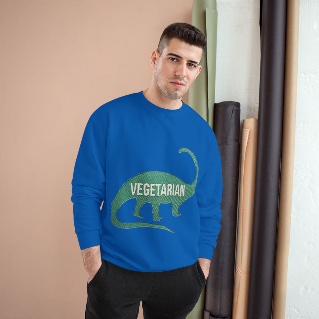 Vegetarian Dinosaur Sweatshirt — Retro Dino Crewneck for Vegans Printify