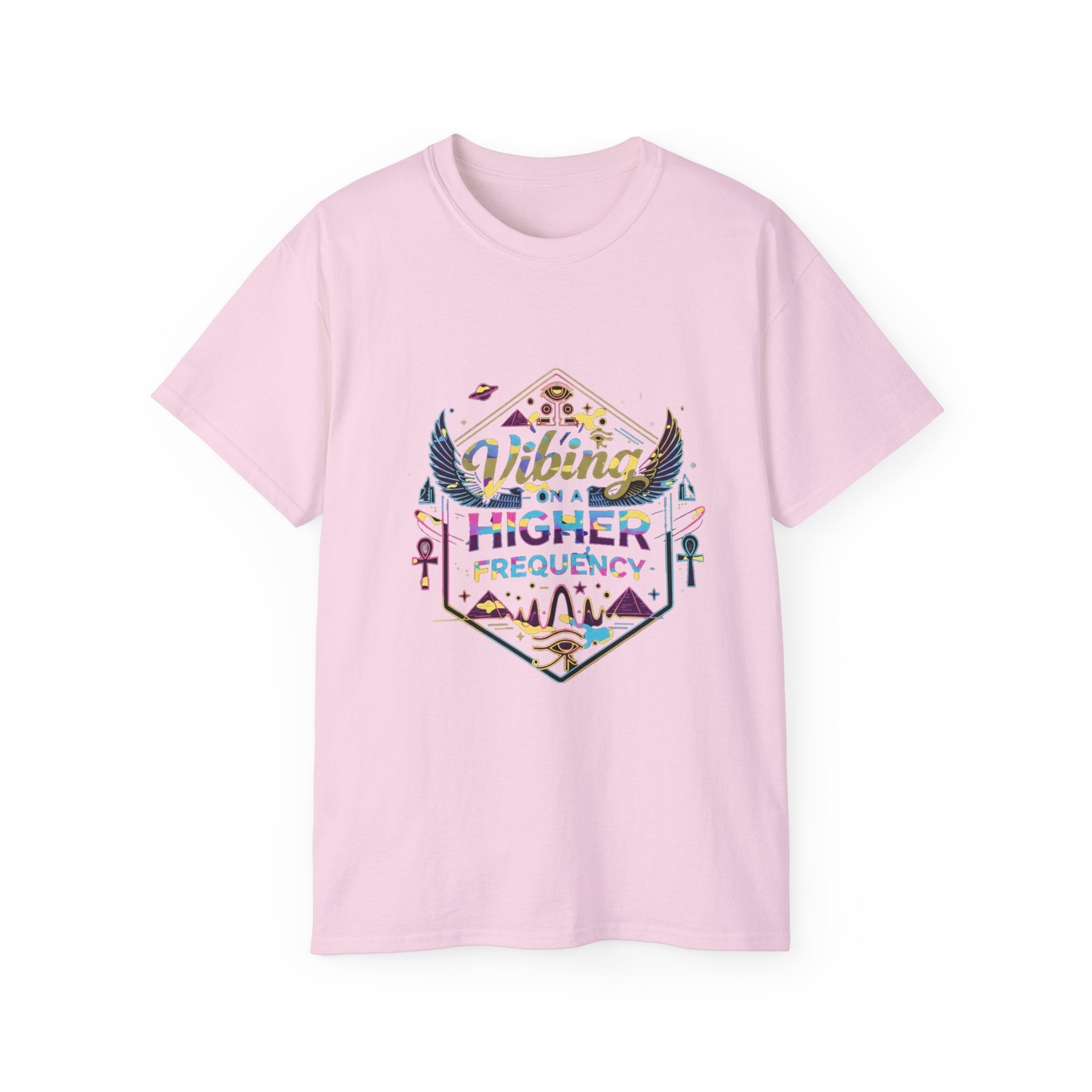 Vibing at a Higher Frequency T-Shirt — Spiritual Vibes Graphic Tee Printify