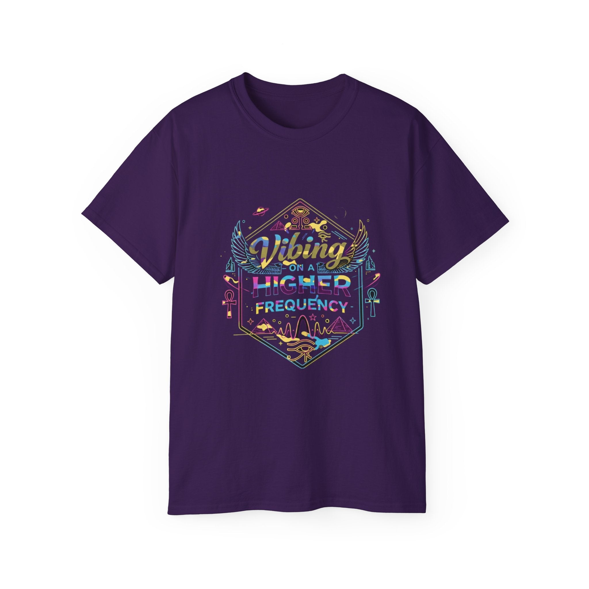 Vibing at a Higher Frequency T-Shirt — Spiritual Vibes Graphic Tee Printify