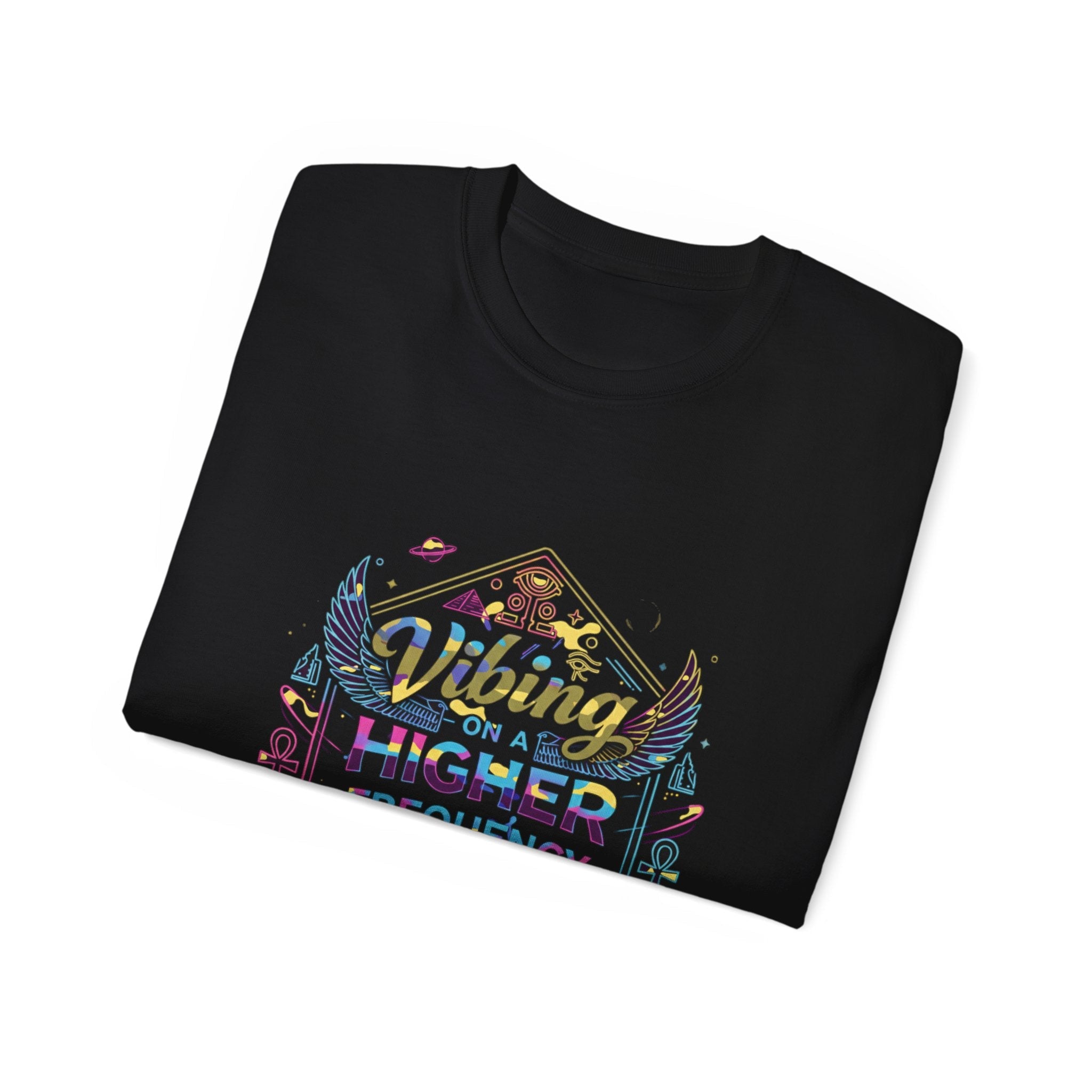Vibing at a Higher Frequency T-Shirt — Spiritual Vibes Graphic Tee Printify