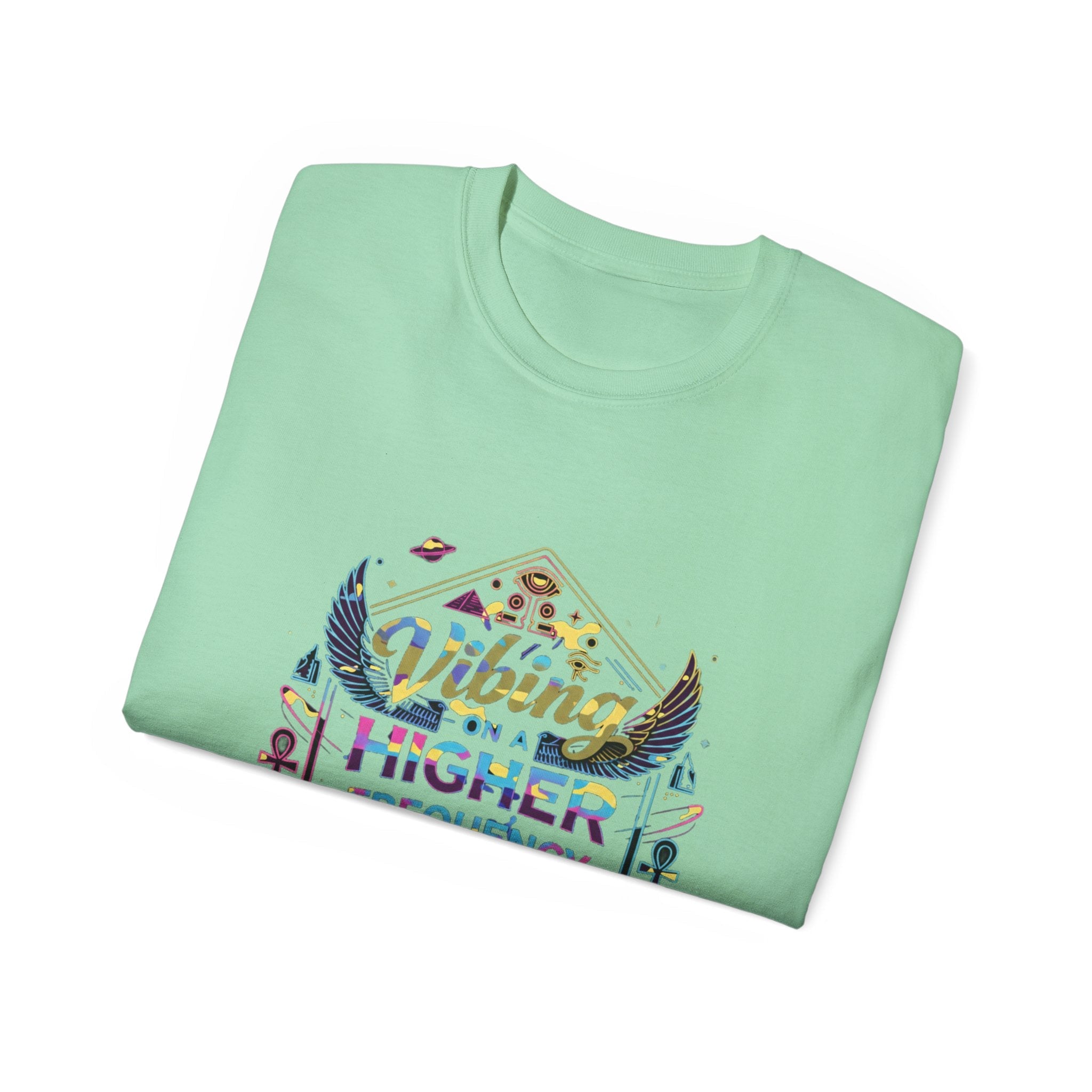 Vibing at a Higher Frequency T-Shirt — Spiritual Vibes Graphic Tee Printify