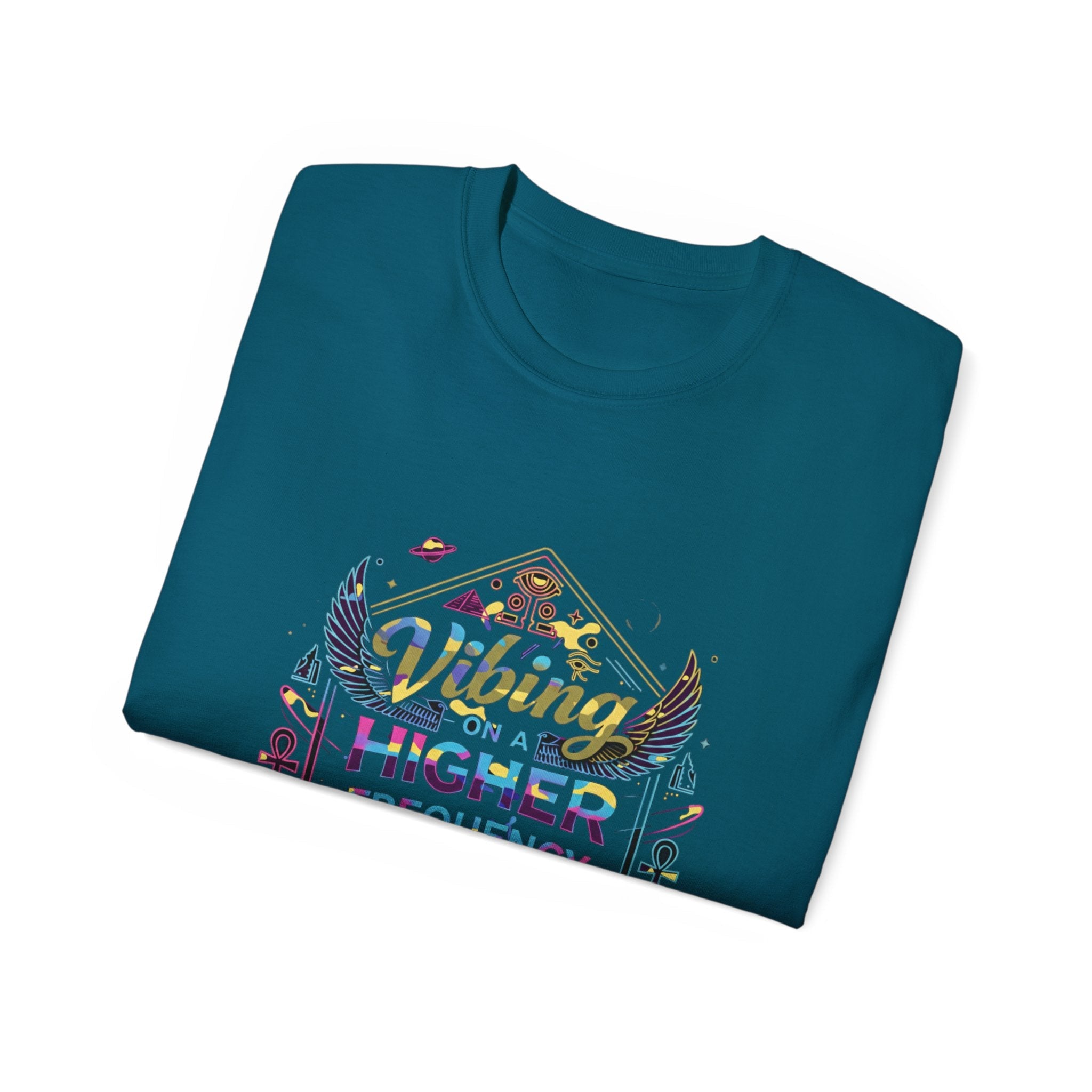 Vibing at a Higher Frequency T-Shirt — Spiritual Vibes Graphic Tee Printify