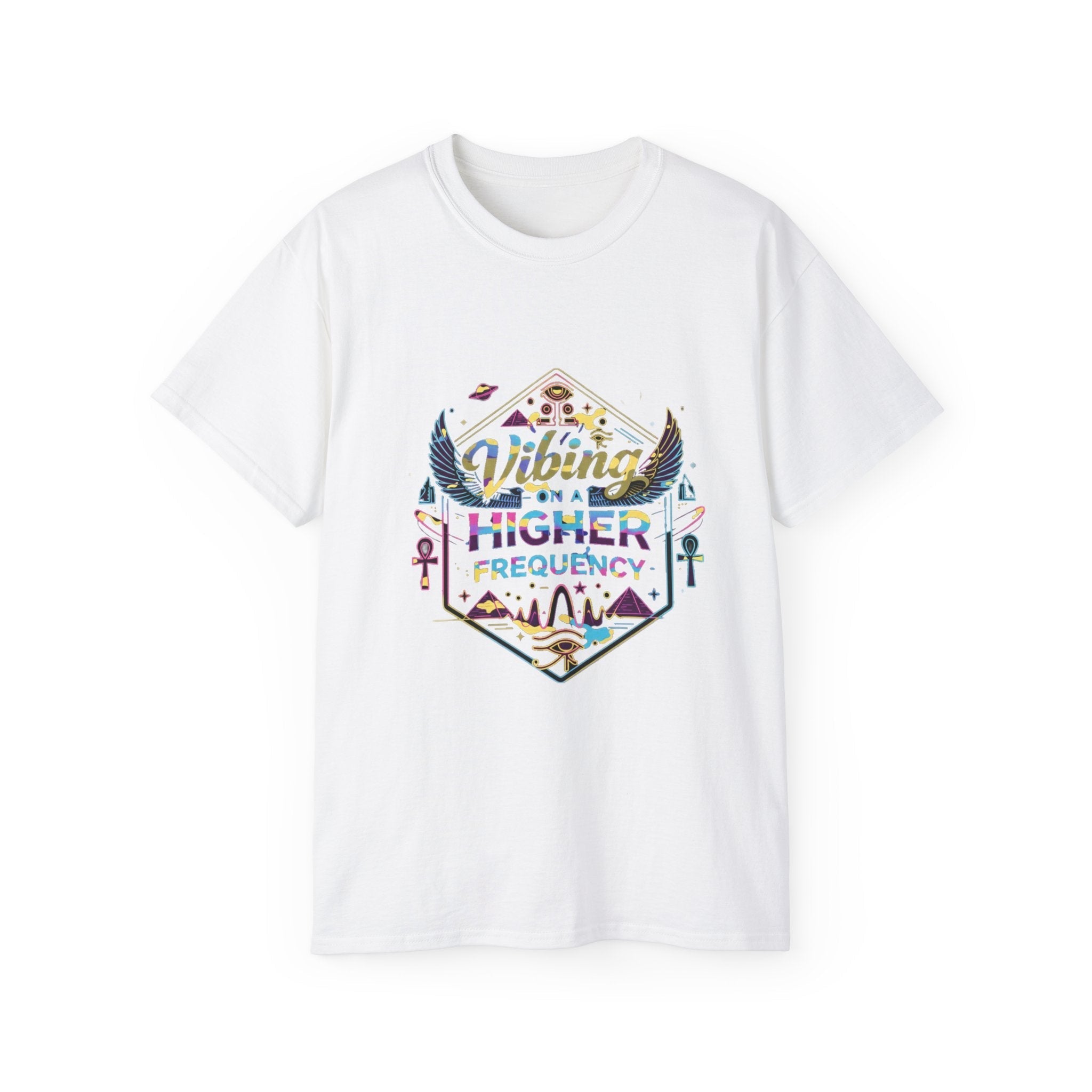 Vibing at a Higher Frequency T-Shirt — Spiritual Vibes Graphic Tee Printify