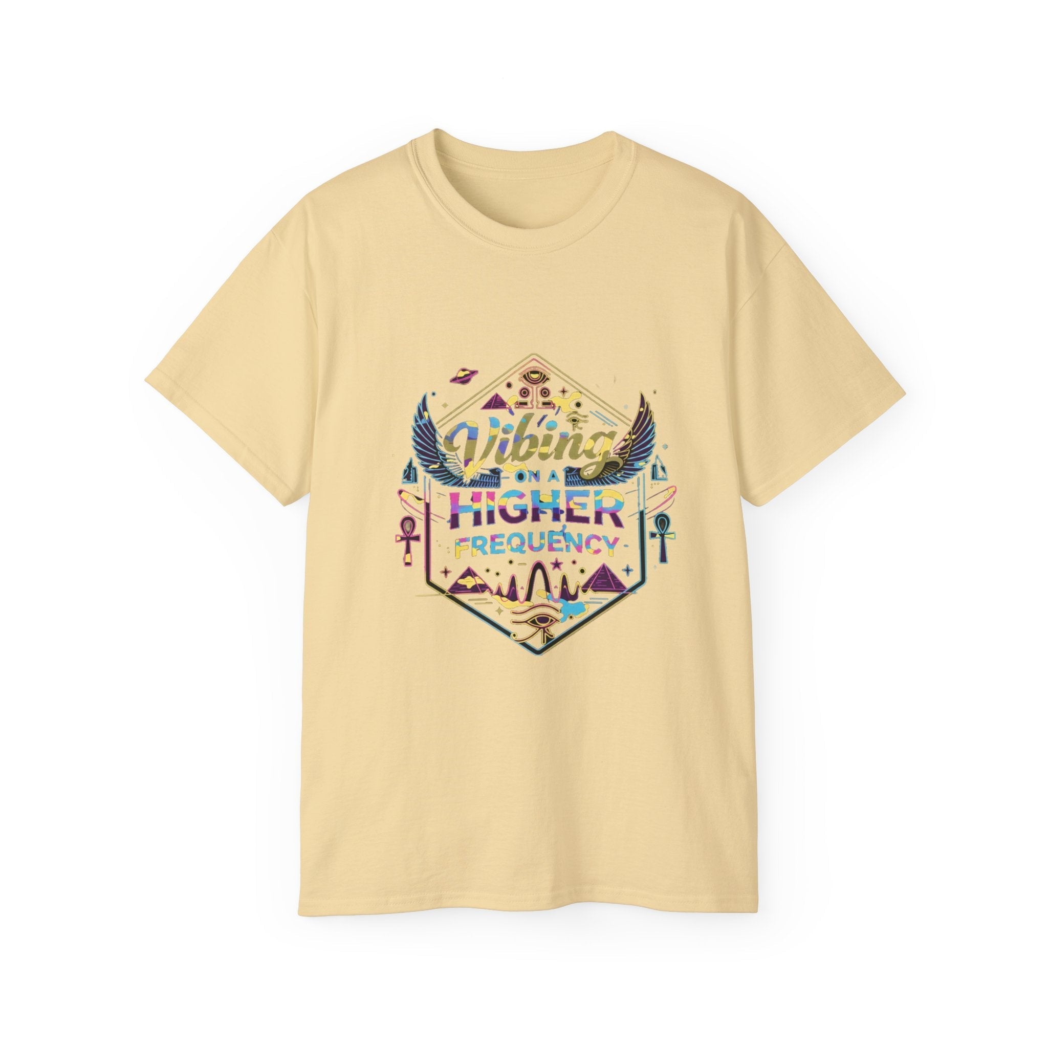 Vibing at a Higher Frequency T-Shirt — Spiritual Vibes Graphic Tee Printify