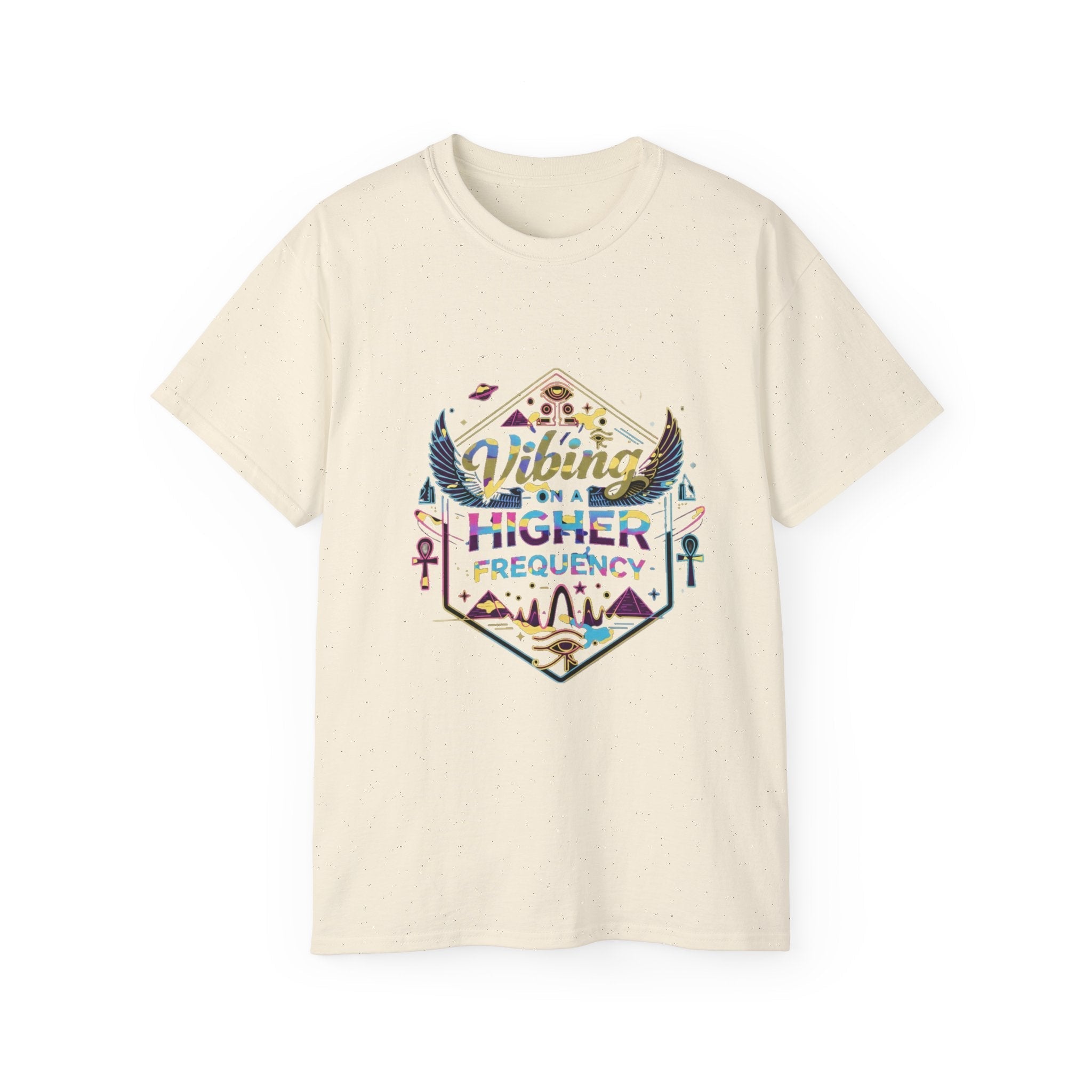 Vibing at a Higher Frequency T-Shirt — Spiritual Vibes Graphic Tee Printify