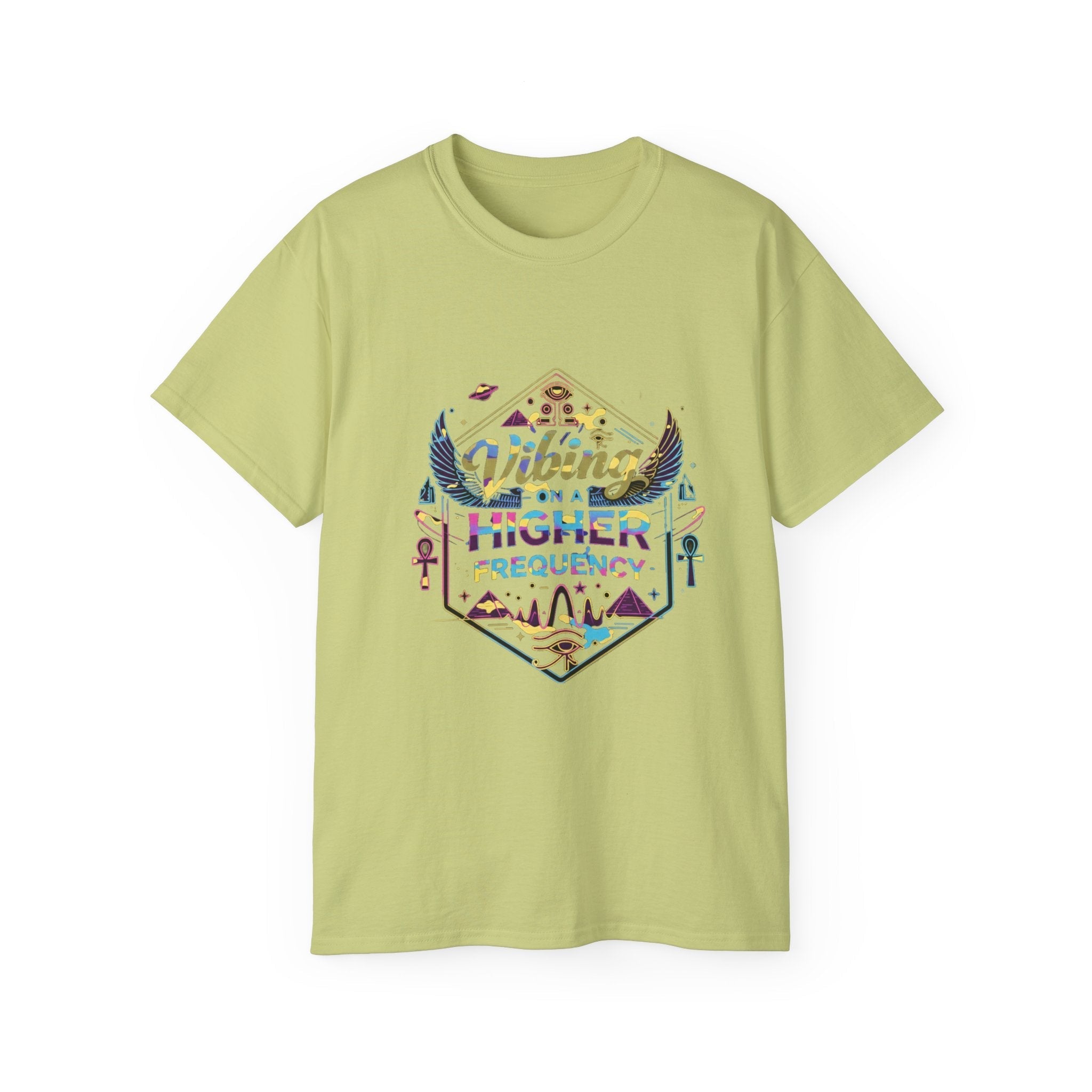 Vibing at a Higher Frequency T-Shirt — Spiritual Vibes Graphic Tee Printify