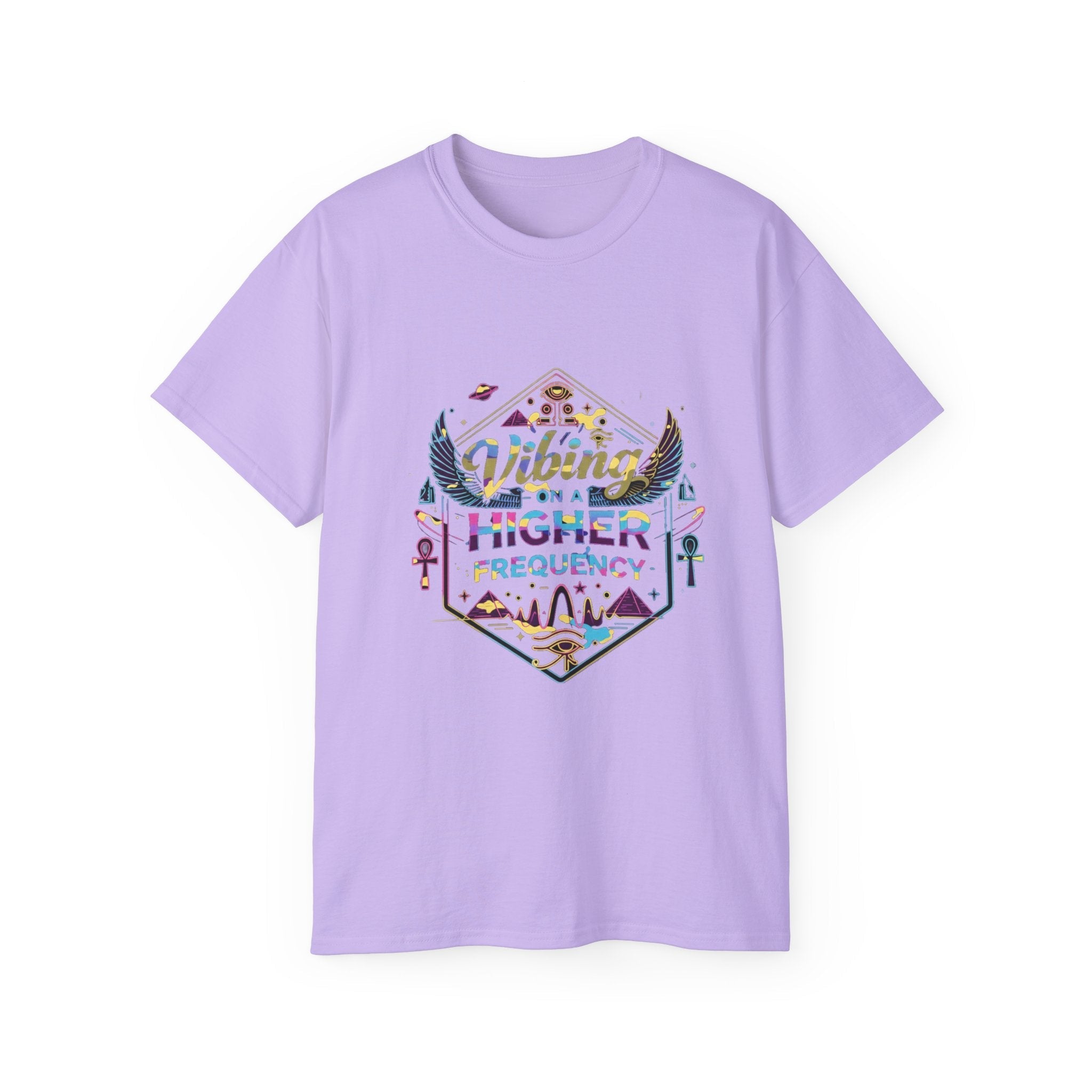 Vibing at a Higher Frequency T-Shirt — Spiritual Vibes Graphic Tee Printify