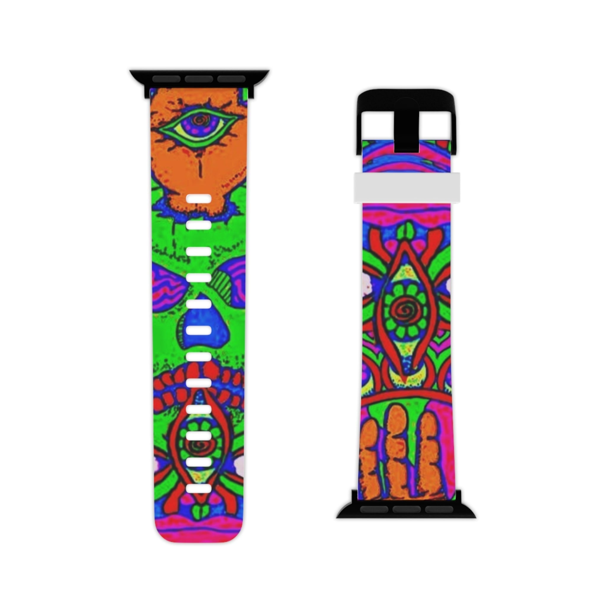Vibrant Apple Watch Band, Colorful Accessories for Men & Women, Funky Wristband for Fitness, Gift for Him/Her, Festival Ready Printify