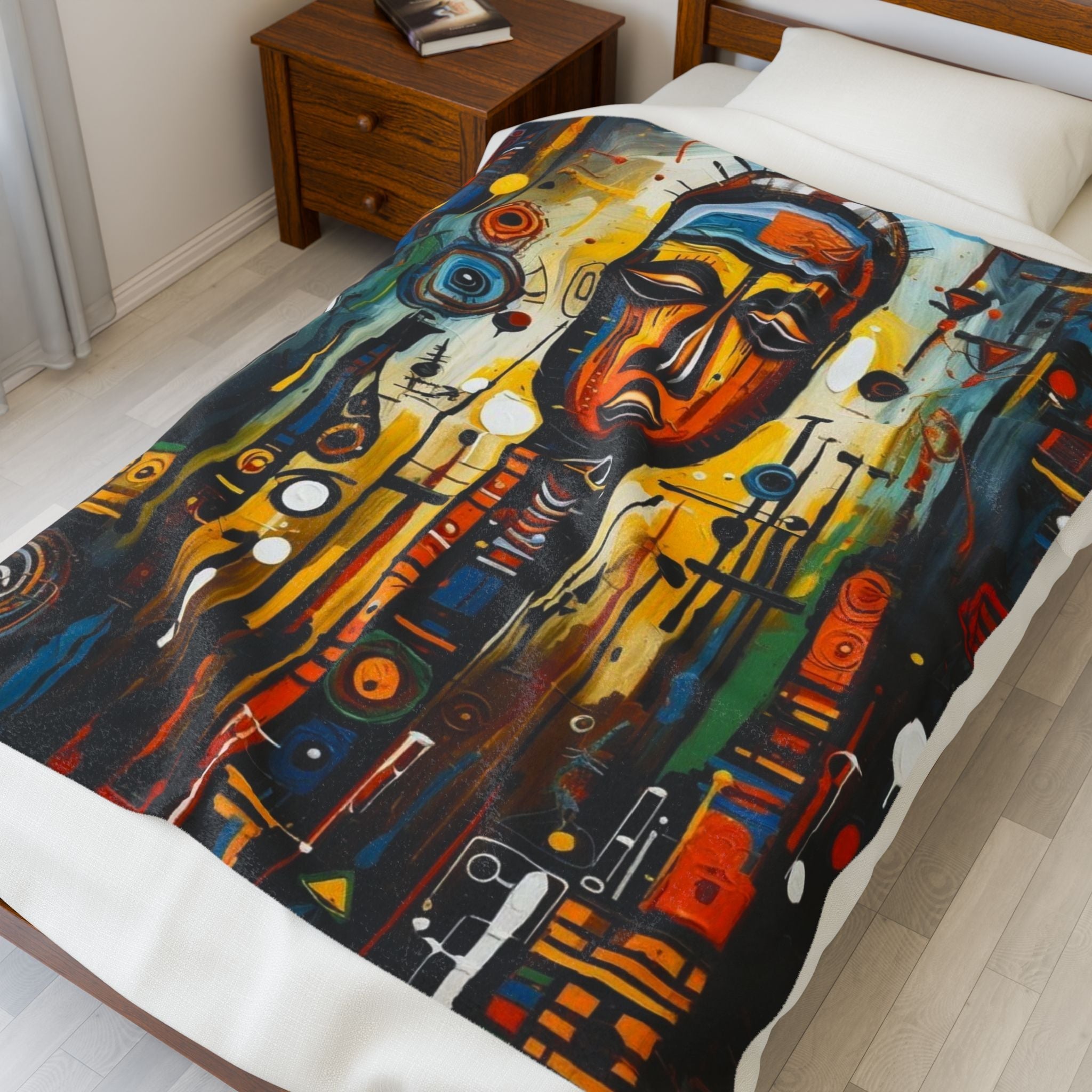 Vibrant Art-Inspired Velveteen Plush Blanket - Cozy Home Décor for Creative Souls Printify
