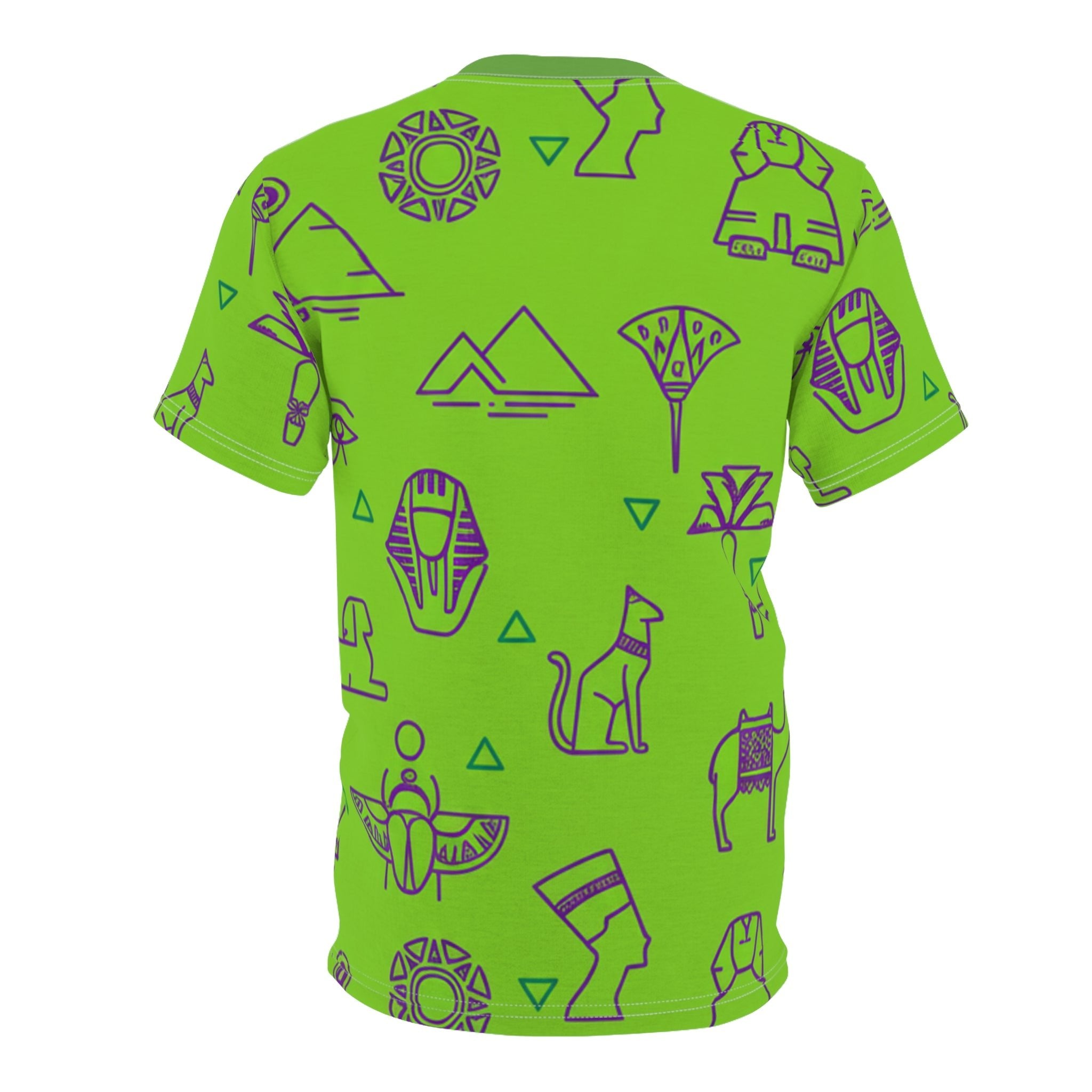 Vibrant Egyptian Print Tee, Unisex Graphic T-shirt, AOP Casual Wear, Unique Gift for Adventurers, Statement Summer Top Printify