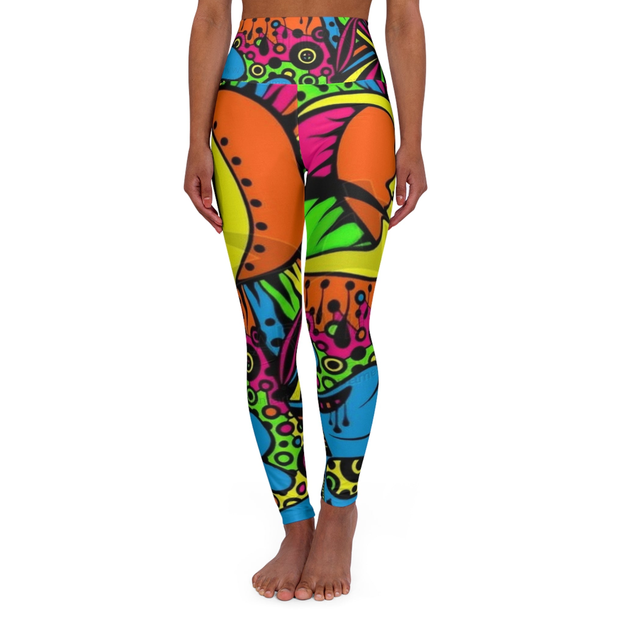 Vibrant High Waisted Yoga Leggings, Colorful Stretch Leggings for Yoga, Fitness, Activewear, Exercise, Gift for Her