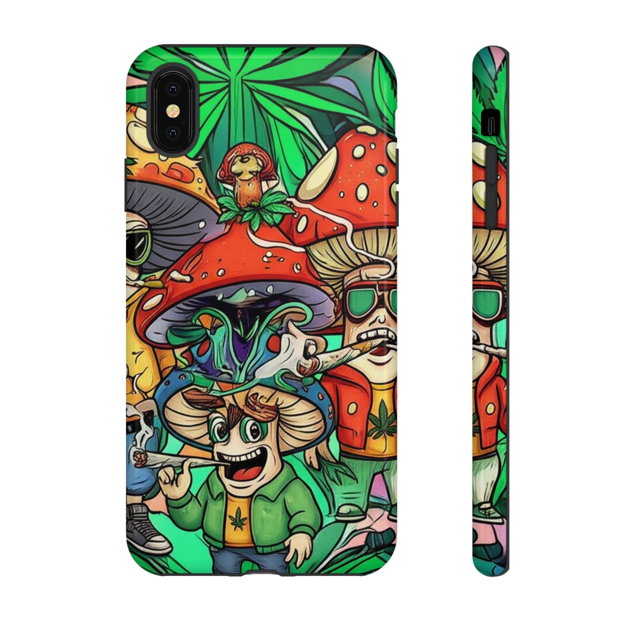 Vibrant Phone Case Featuring Funky Mushroom Art, Tough Cases, Trendy Accessories, Unique Gifts, Eclectic Style, Phone Protection Printify
