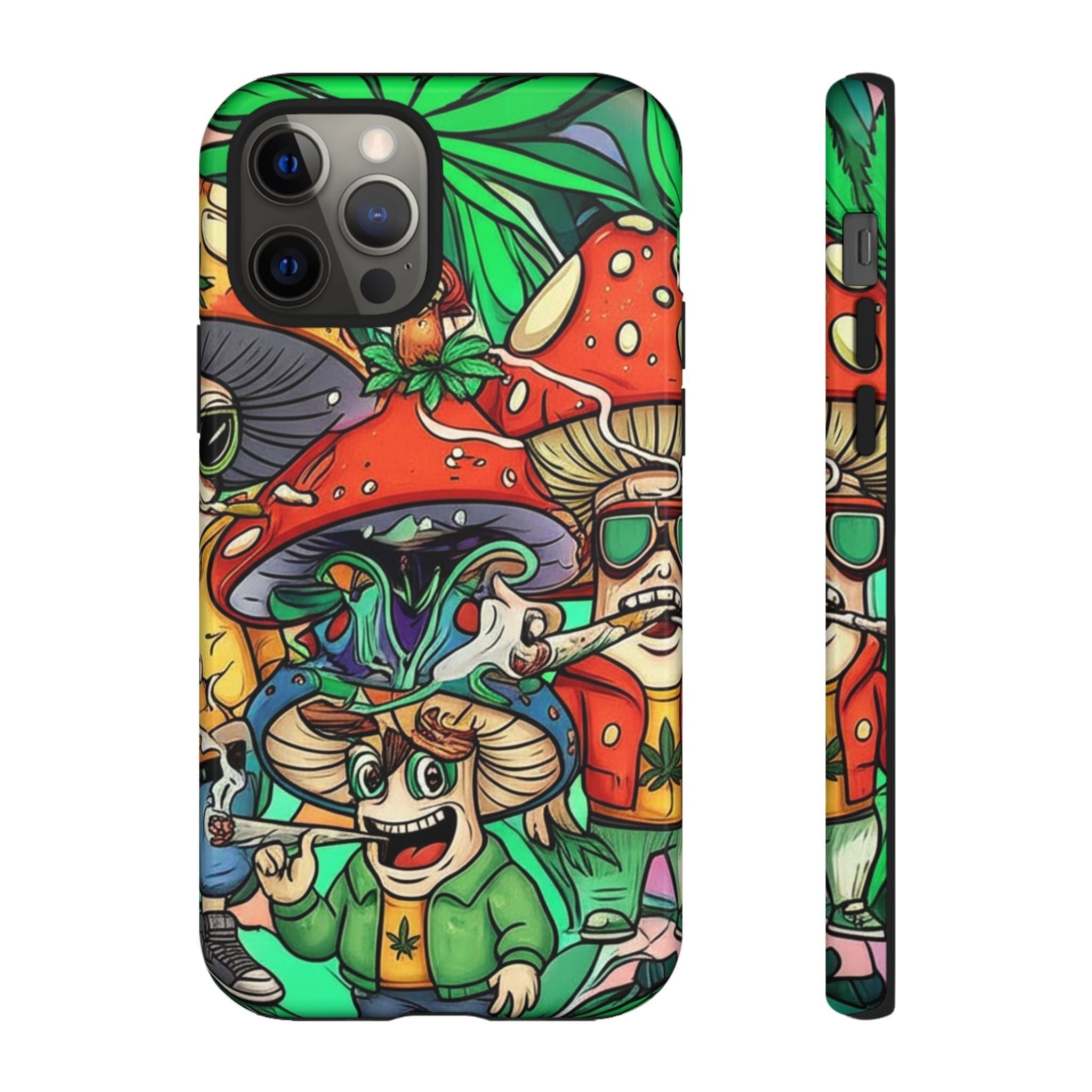 Vibrant Phone Case Featuring Funky Mushroom Art, Tough Cases, Trendy Accessories, Unique Gifts, Eclectic Style, Phone Protection Printify