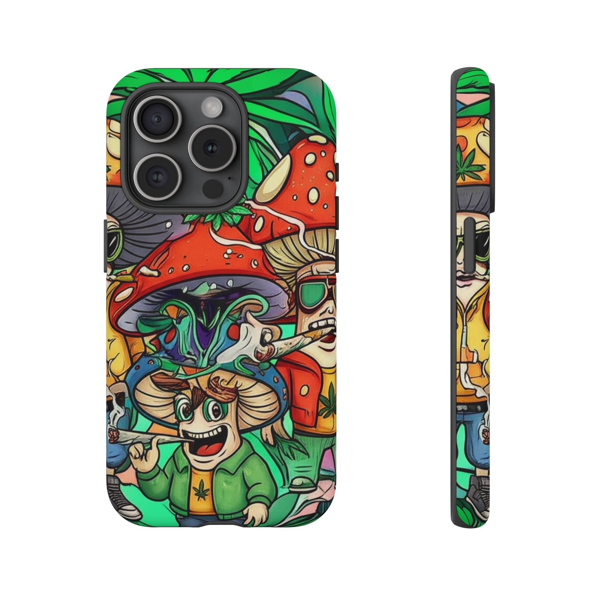 Vibrant Phone Case Featuring Funky Mushroom Art, Tough Cases, Trendy Accessories, Unique Gifts, Eclectic Style, Phone Protection Printify