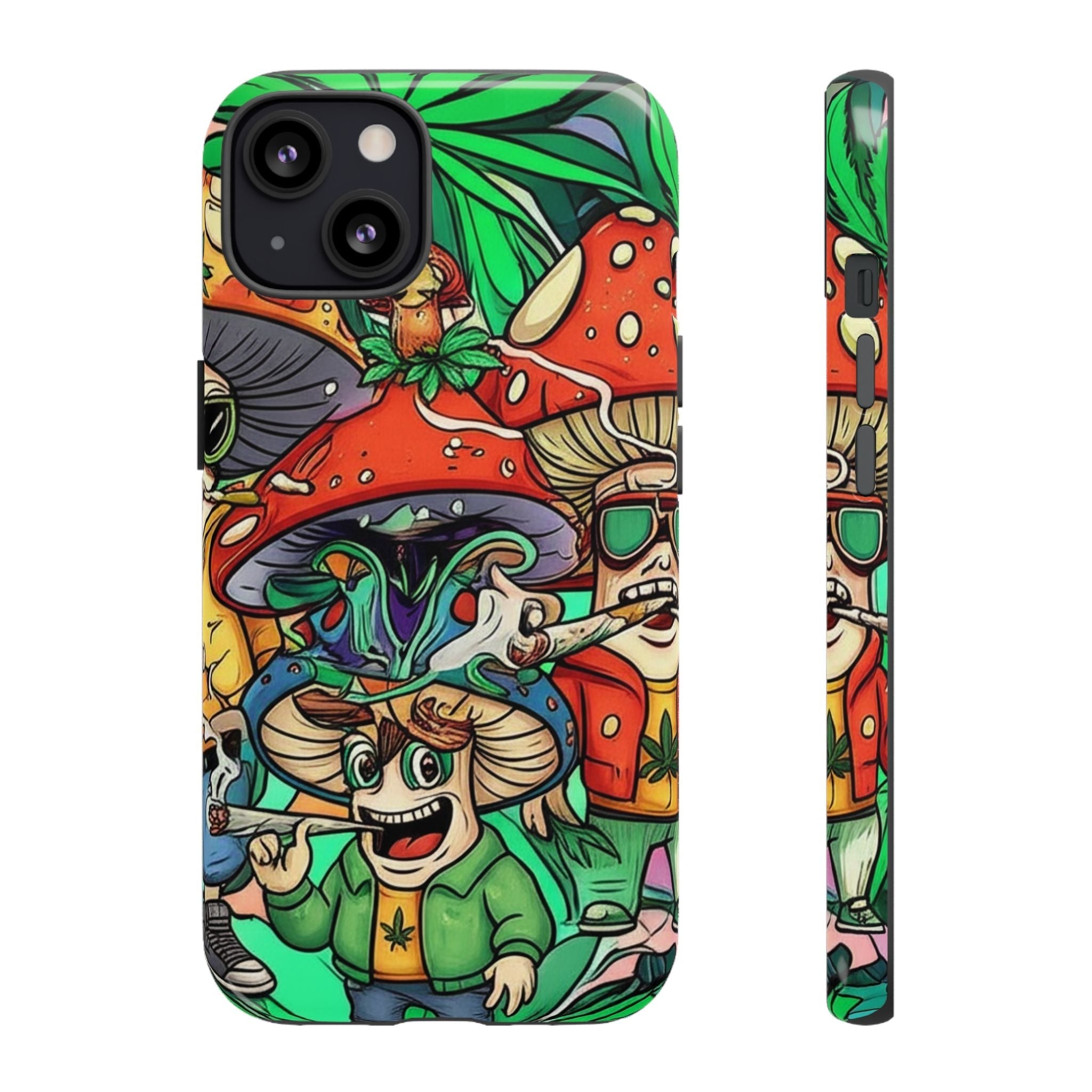 Vibrant Phone Case Featuring Funky Mushroom Art, Tough Cases, Trendy Accessories, Unique Gifts, Eclectic Style, Phone Protection Printify