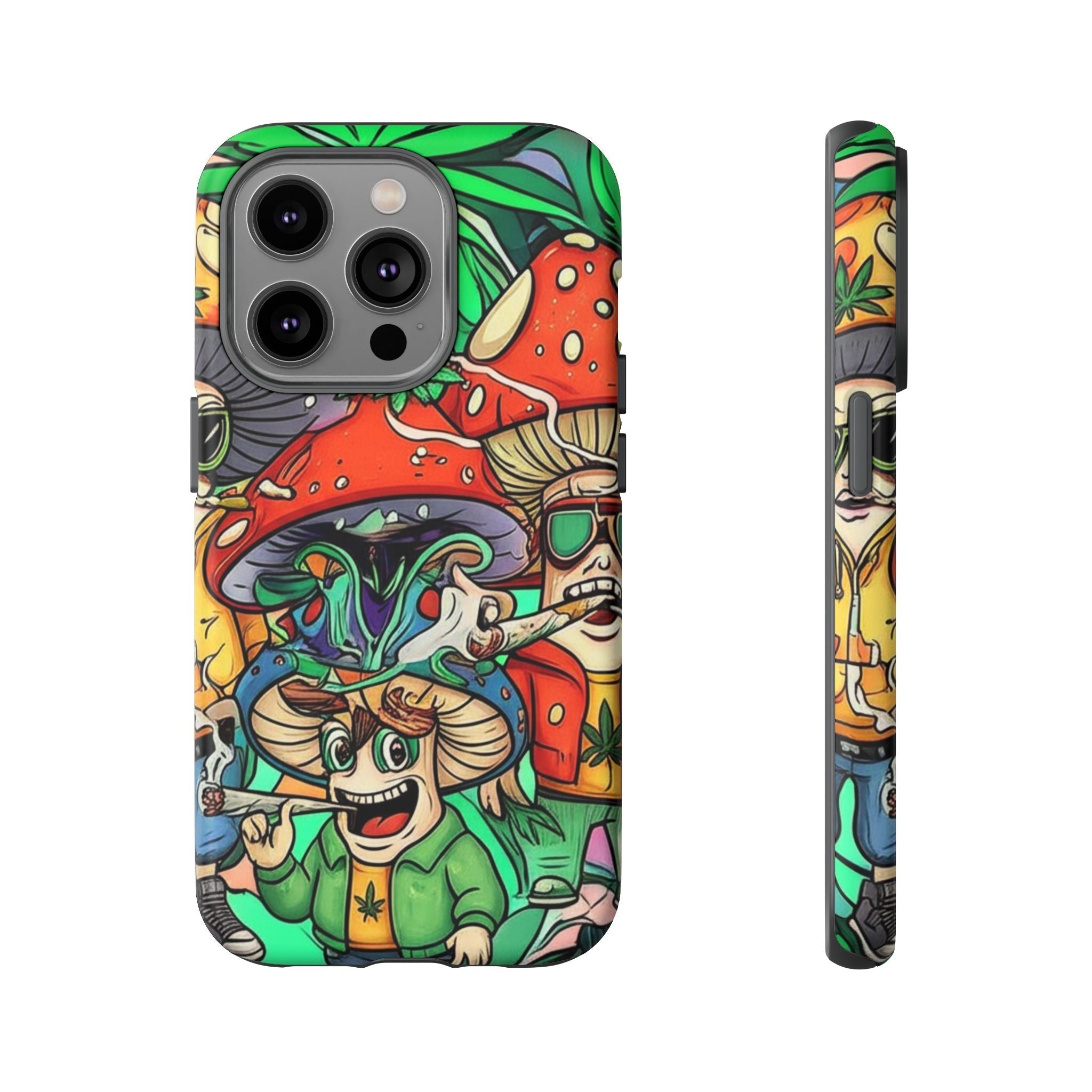 Vibrant Phone Case Featuring Funky Mushroom Art, Tough Cases, Trendy Accessories, Unique Gifts, Eclectic Style, Phone Protection Printify