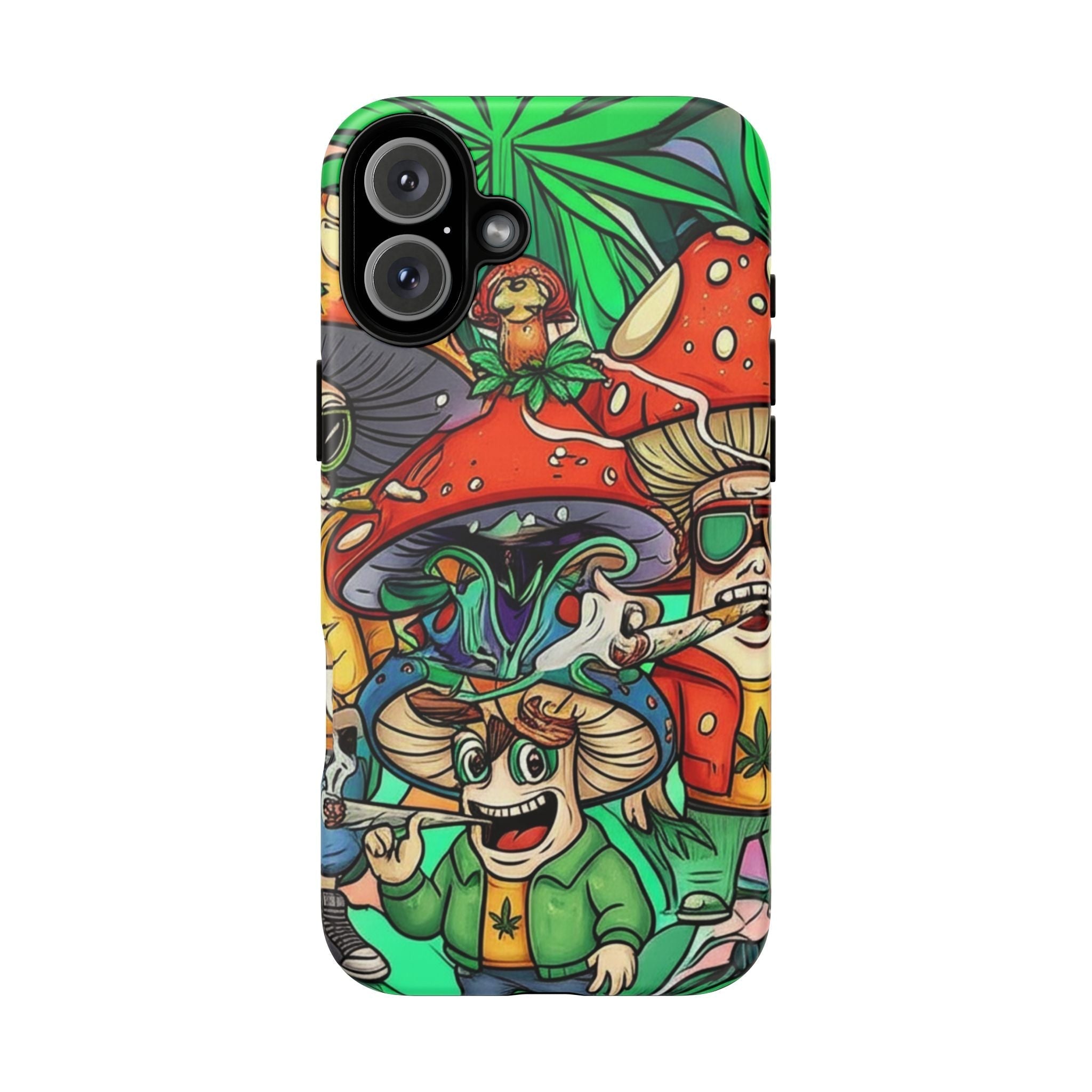 Vibrant Phone Case Featuring Funky Mushroom Art, Tough Cases, Trendy Accessories, Unique Gifts, Eclectic Style, Phone Protection Printify