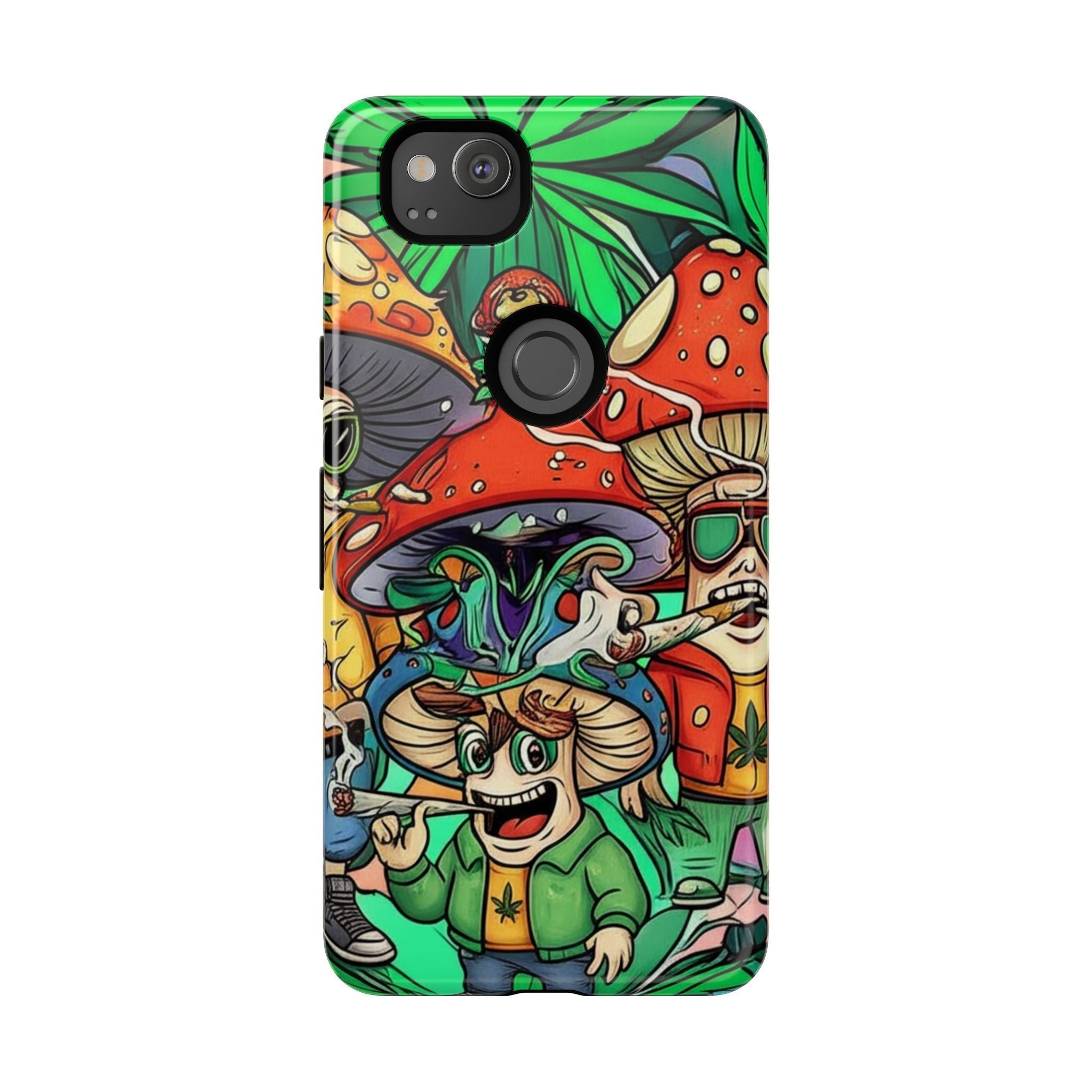Vibrant Phone Case Featuring Funky Mushroom Art, Tough Cases, Trendy Accessories, Unique Gifts, Eclectic Style, Phone Protection Printify