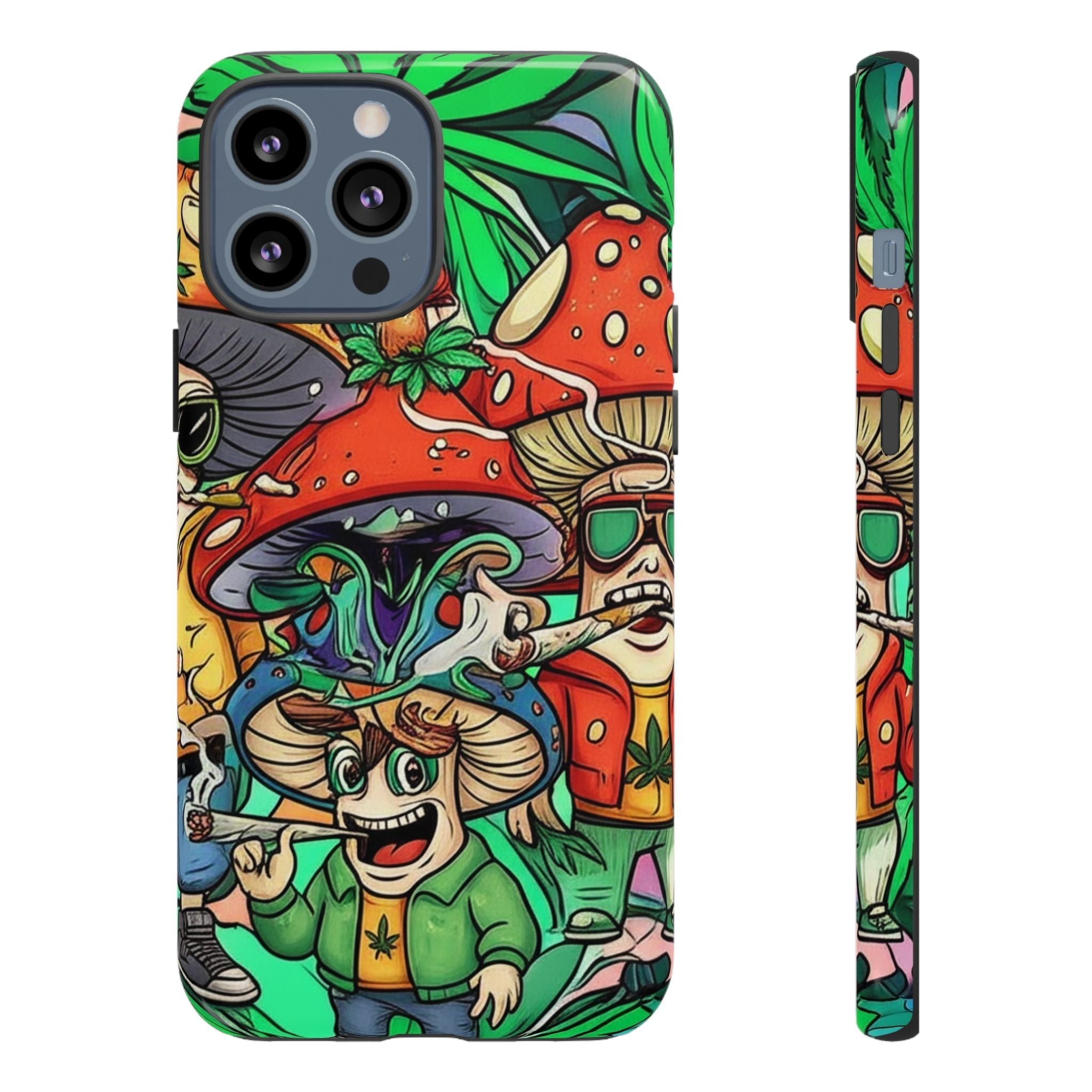 Vibrant Phone Case Featuring Funky Mushroom Art, Tough Cases, Trendy Accessories, Unique Gifts, Eclectic Style, Phone Protection Printify