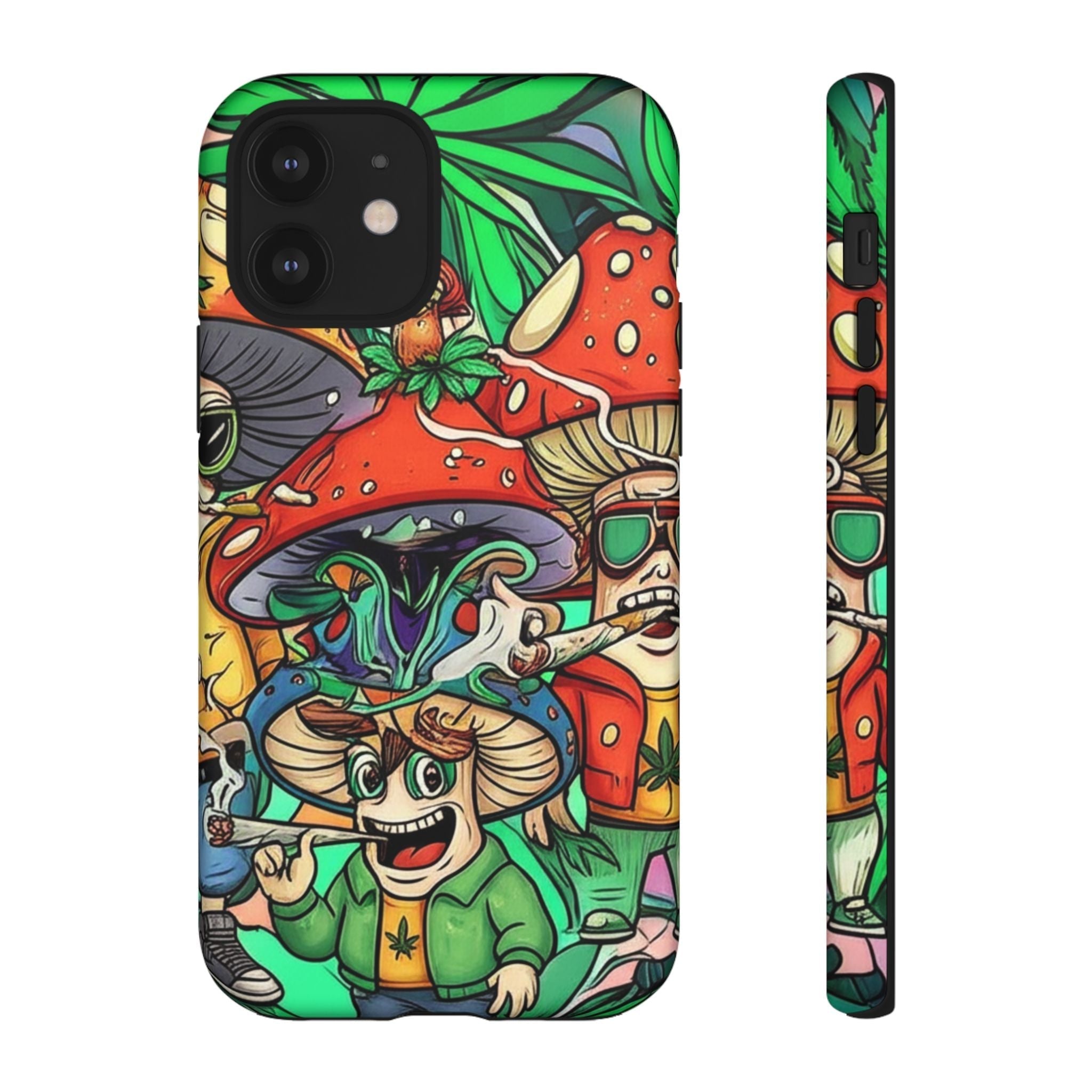 Vibrant Phone Case Featuring Funky Mushroom Art, Tough Cases, Trendy Accessories, Unique Gifts, Eclectic Style, Phone Protection Printify