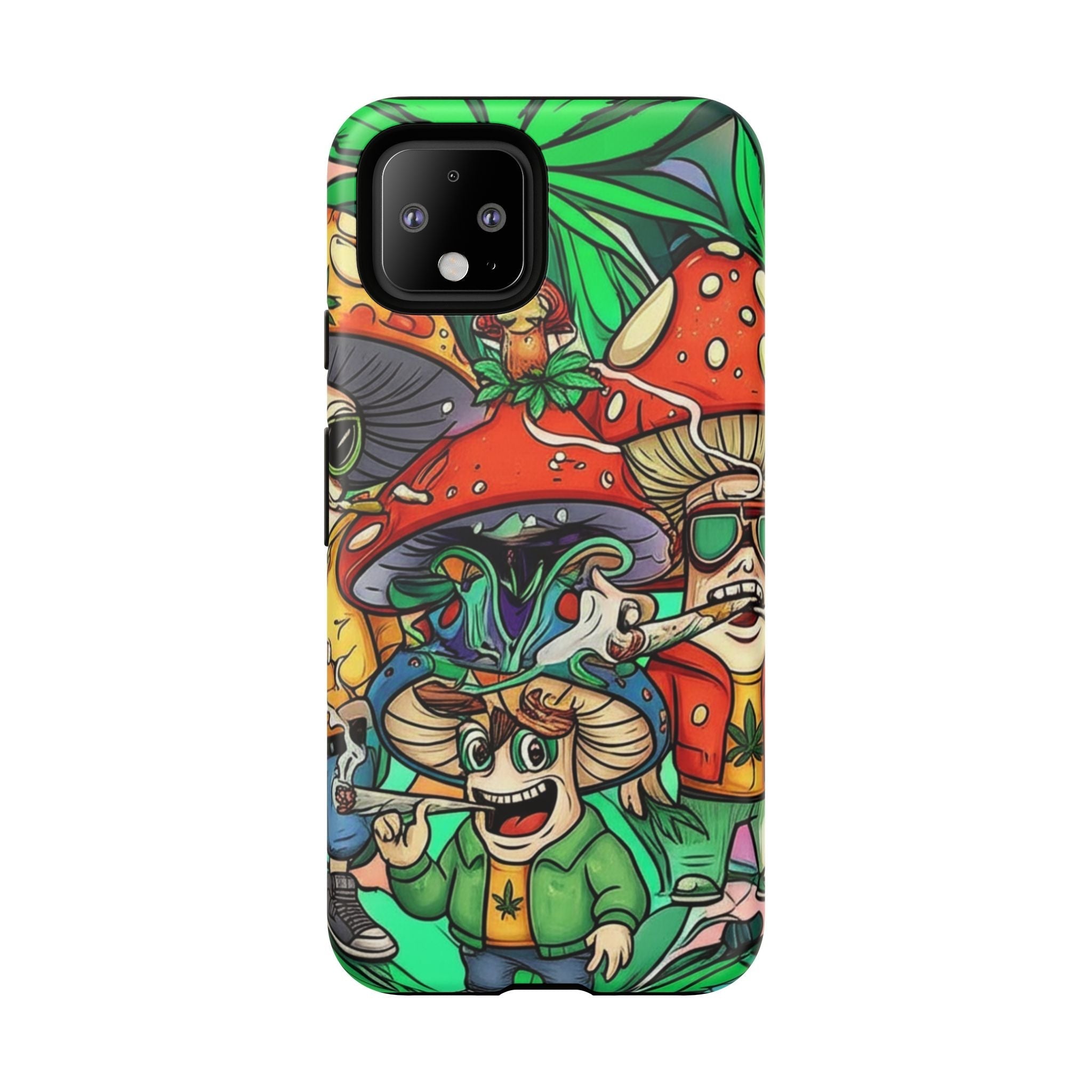 Vibrant Phone Case Featuring Funky Mushroom Art, Tough Cases, Trendy Accessories, Unique Gifts, Eclectic Style, Phone Protection Printify