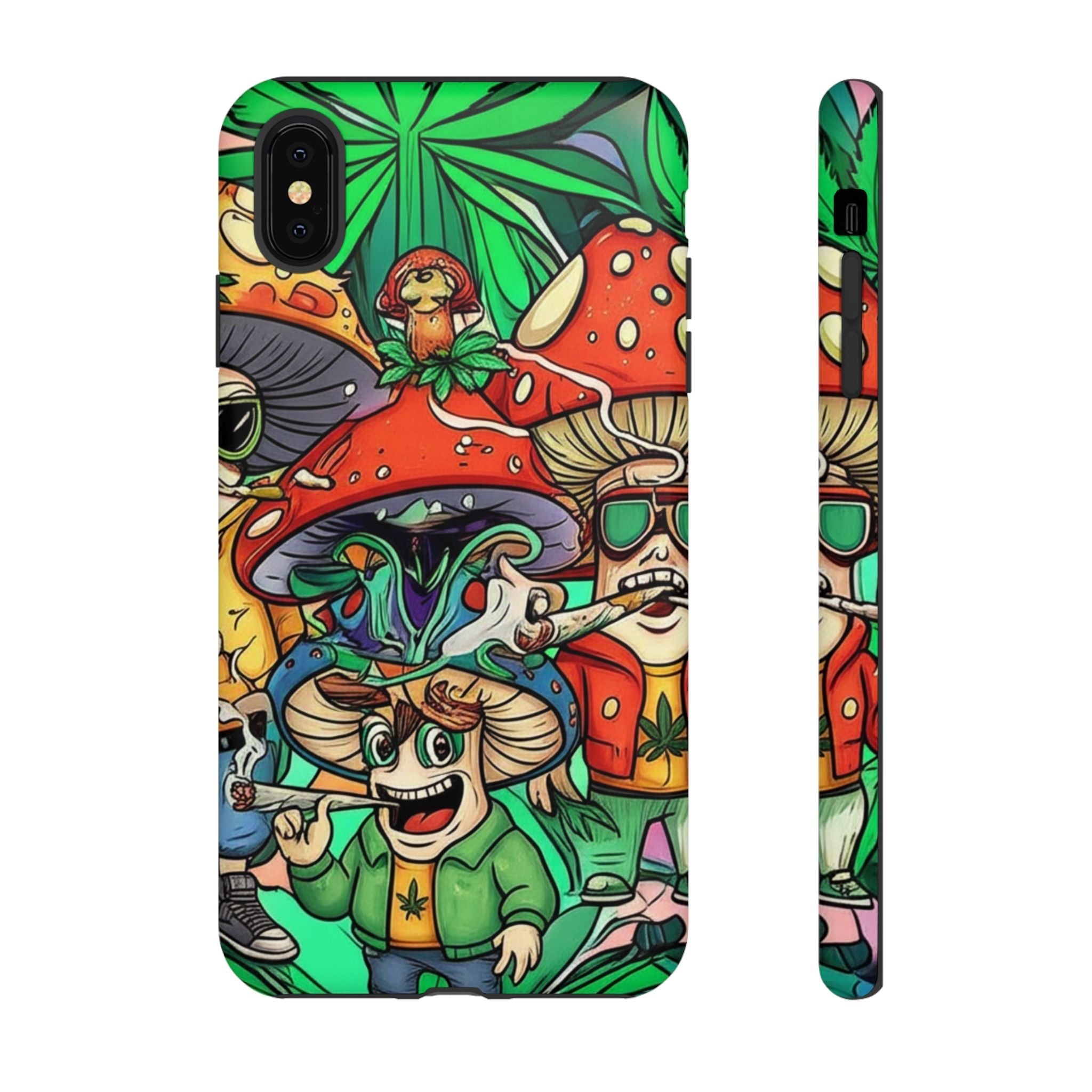 Vibrant Phone Case Featuring Funky Mushroom Art, Tough Cases, Trendy Accessories, Unique Gifts, Eclectic Style, Phone Protection Printify
