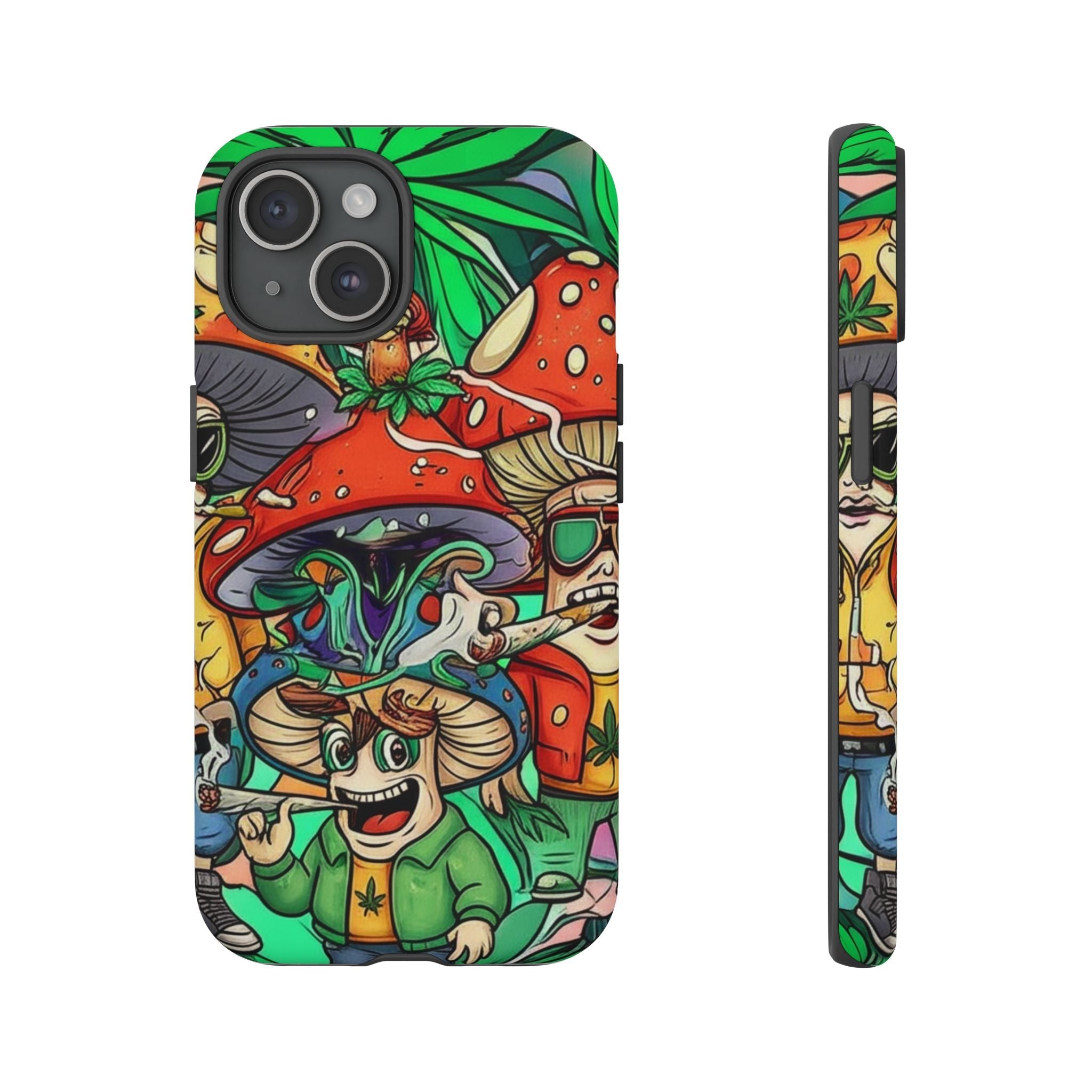 Vibrant Phone Case Featuring Funky Mushroom Art, Tough Cases, Trendy Accessories, Unique Gifts, Eclectic Style, Phone Protection Printify