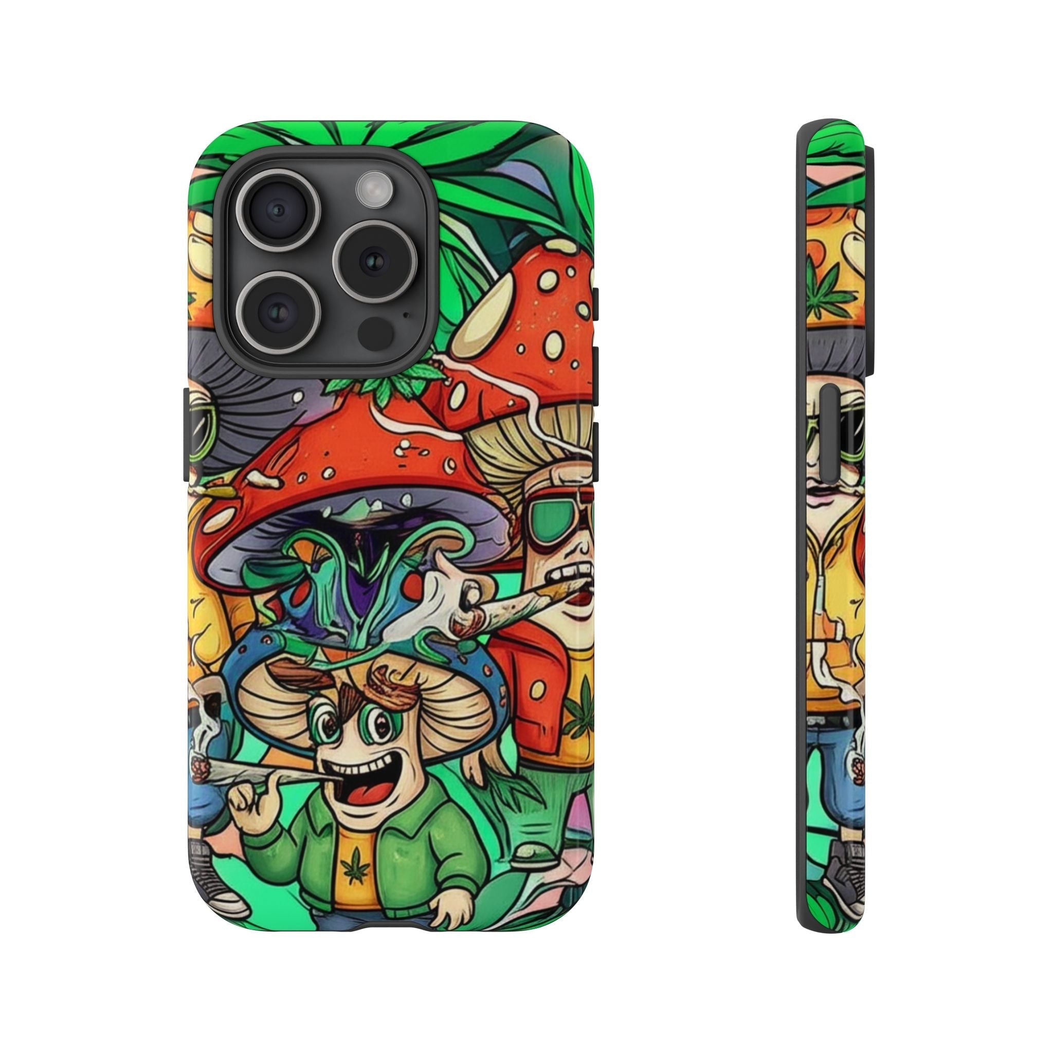 Vibrant Phone Case Featuring Funky Mushroom Art, Tough Cases, Trendy Accessories, Unique Gifts, Eclectic Style, Phone Protection Printify