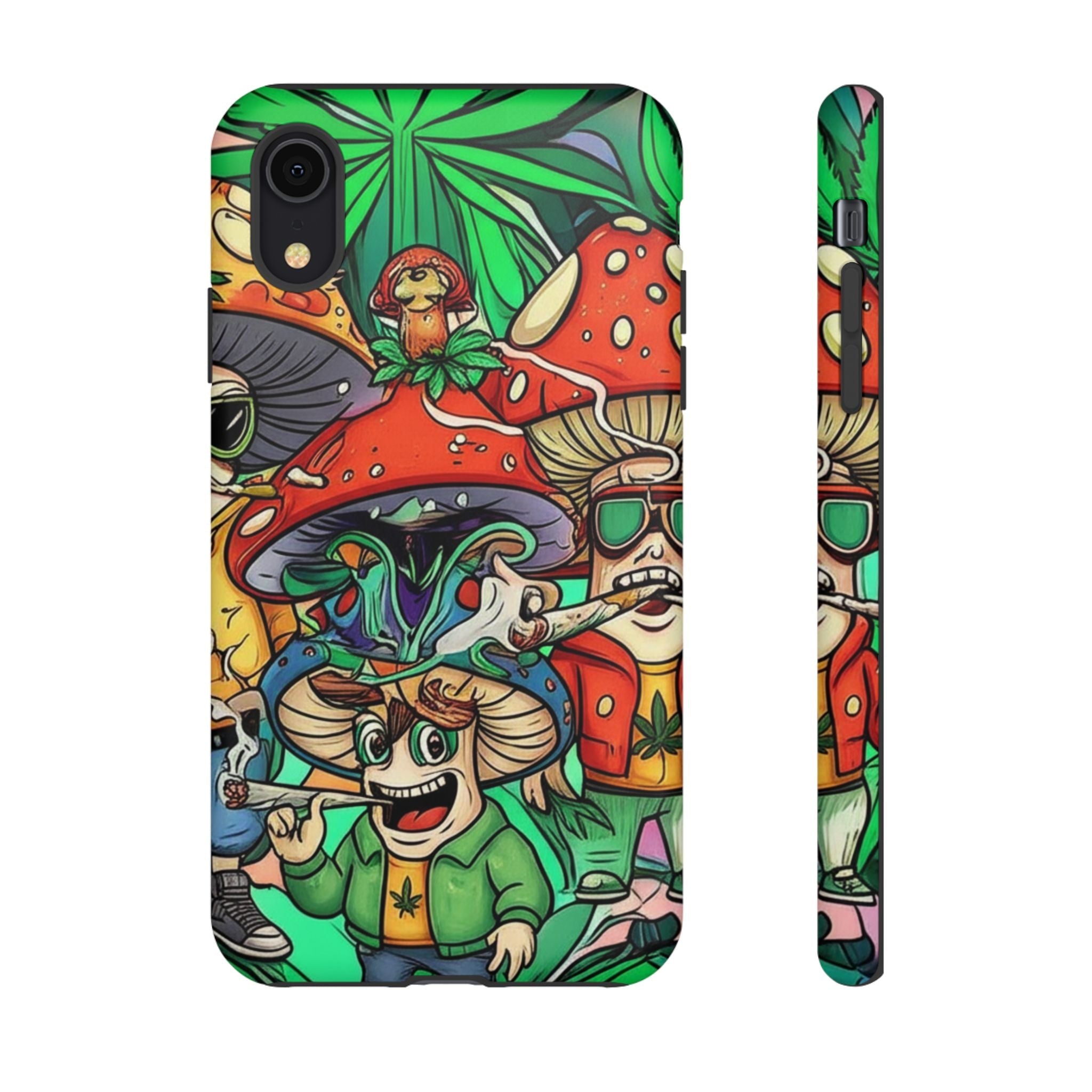 Vibrant Phone Case Featuring Funky Mushroom Art, Tough Cases, Trendy Accessories, Unique Gifts, Eclectic Style, Phone Protection Printify