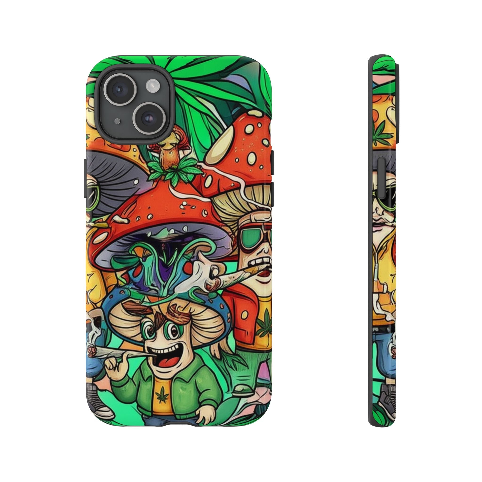 Vibrant Phone Case Featuring Funky Mushroom Art, Tough Cases, Trendy Accessories, Unique Gifts, Eclectic Style, Phone Protection Printify