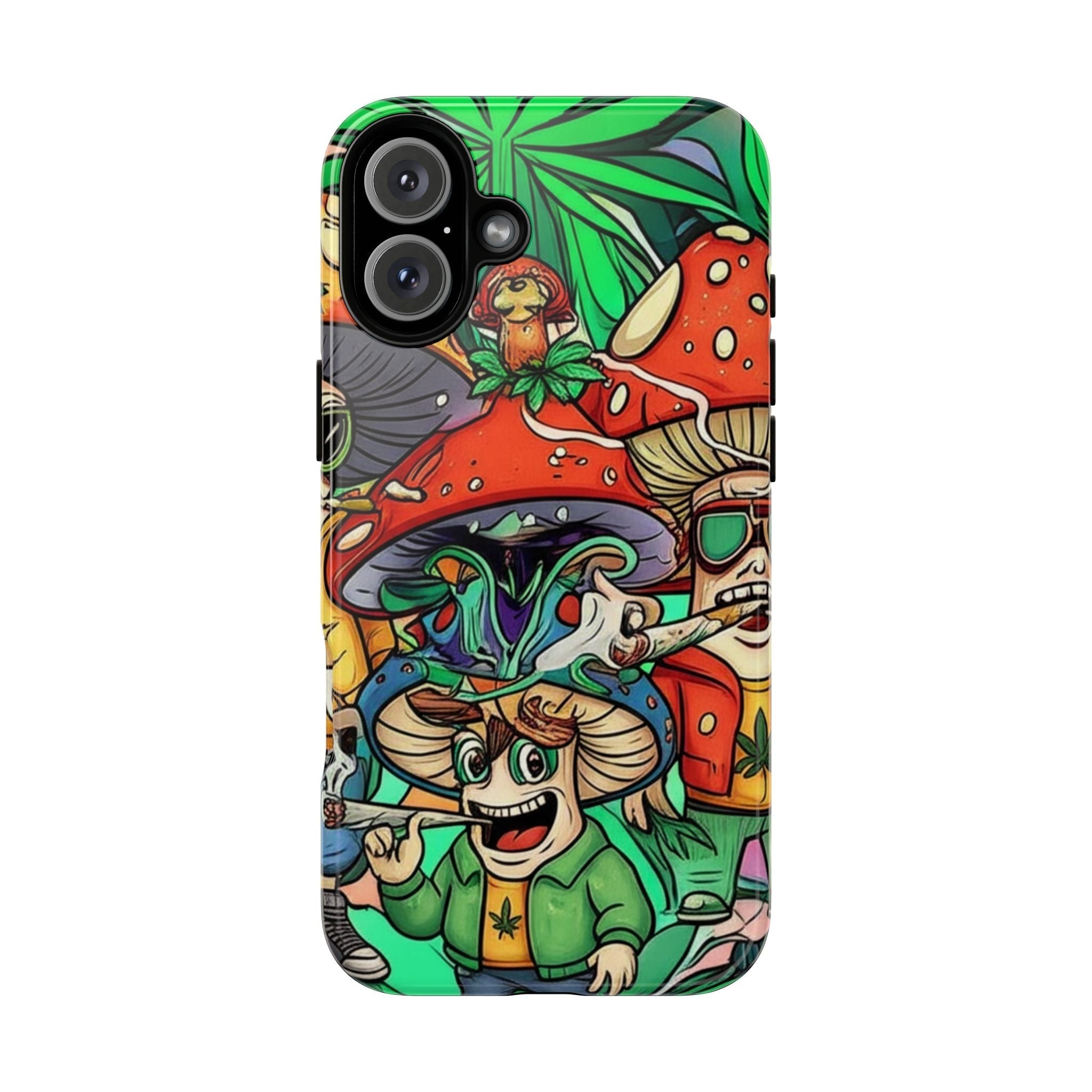 Vibrant Phone Case Featuring Funky Mushroom Art, Tough Cases, Trendy Accessories, Unique Gifts, Eclectic Style, Phone Protection Printify