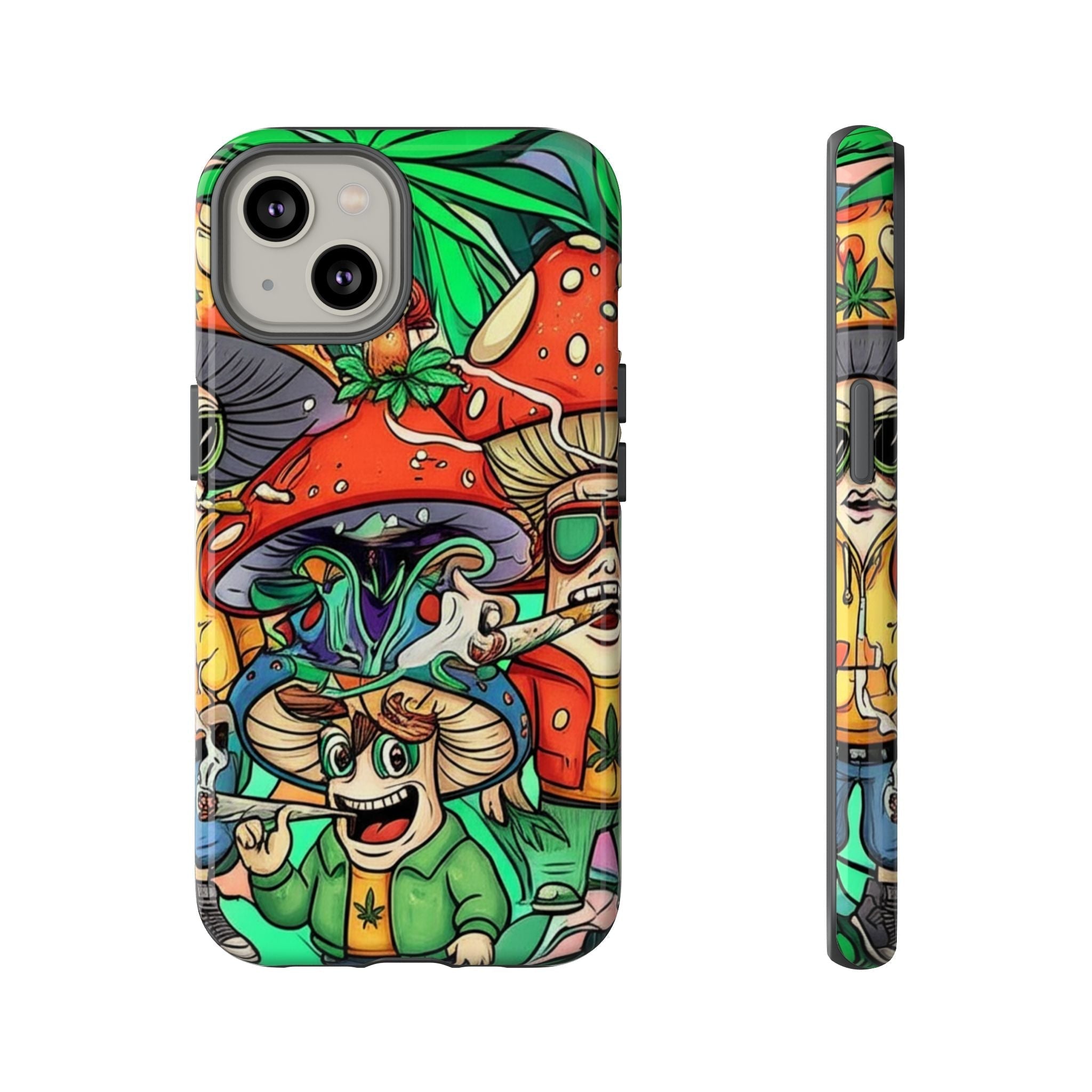 Vibrant Phone Case Featuring Funky Mushroom Art, Tough Cases, Trendy Accessories, Unique Gifts, Eclectic Style, Phone Protection Printify