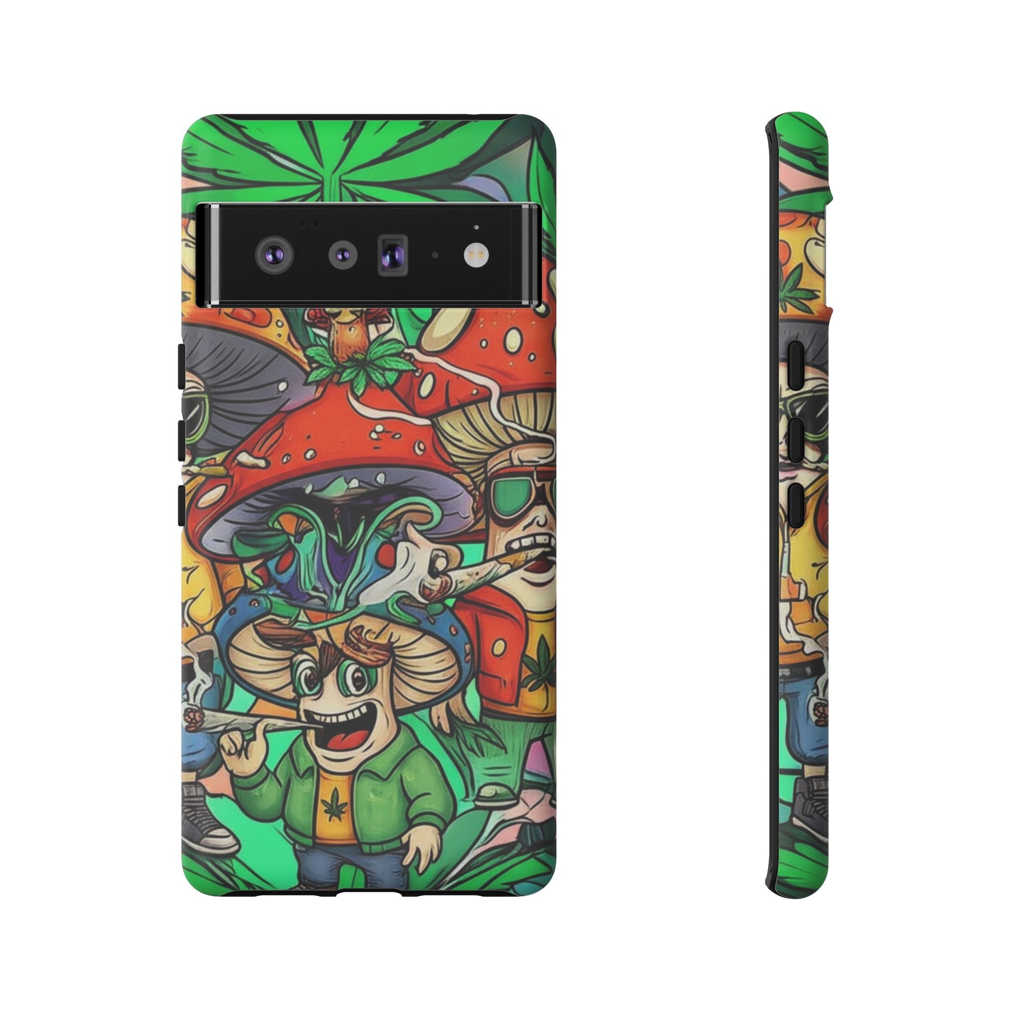 Vibrant Phone Case Featuring Funky Mushroom Art, Tough Cases, Trendy Accessories, Unique Gifts, Eclectic Style, Phone Protection Printify