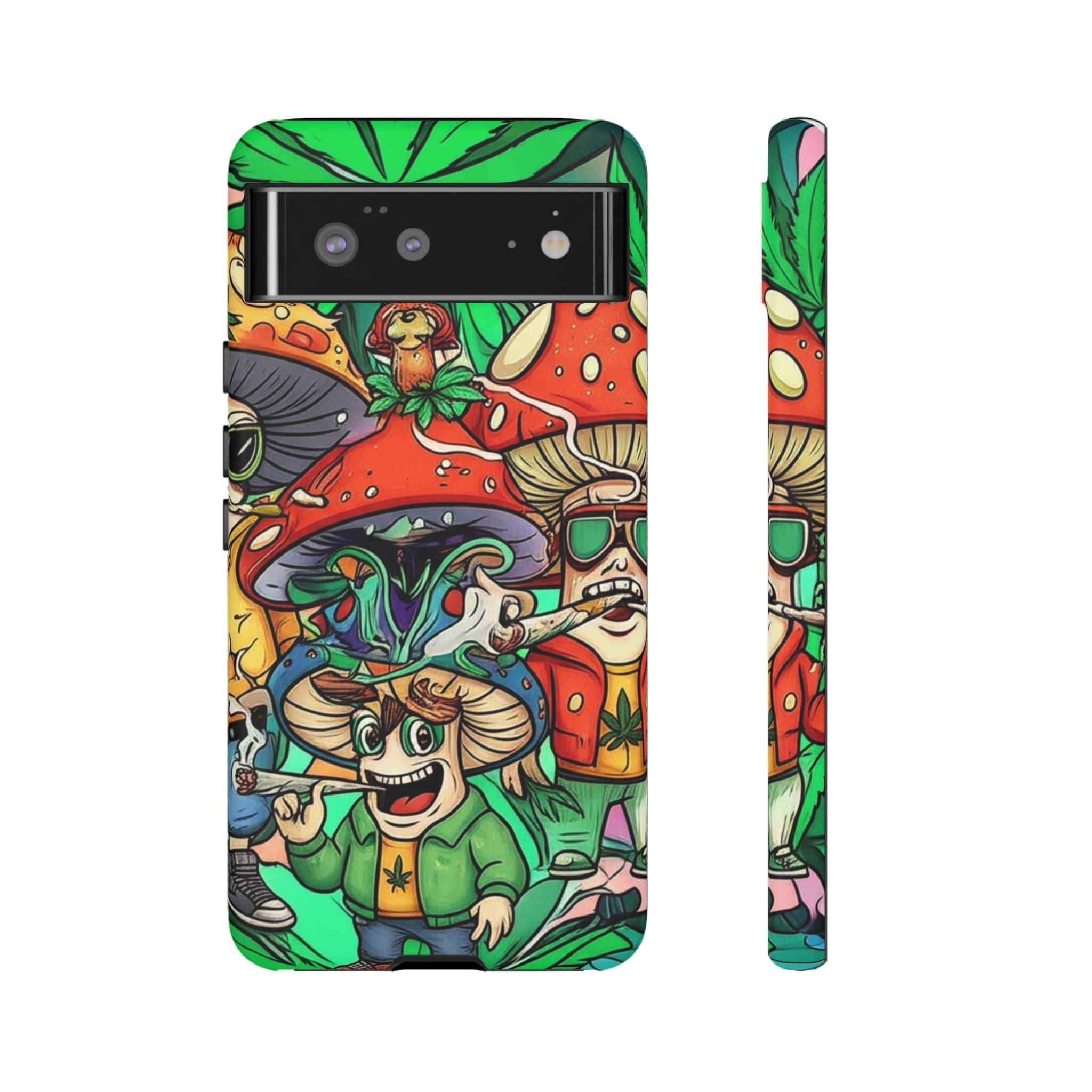 Vibrant Phone Case Featuring Funky Mushroom Art, Tough Cases, Trendy Accessories, Unique Gifts, Eclectic Style, Phone Protection Printify
