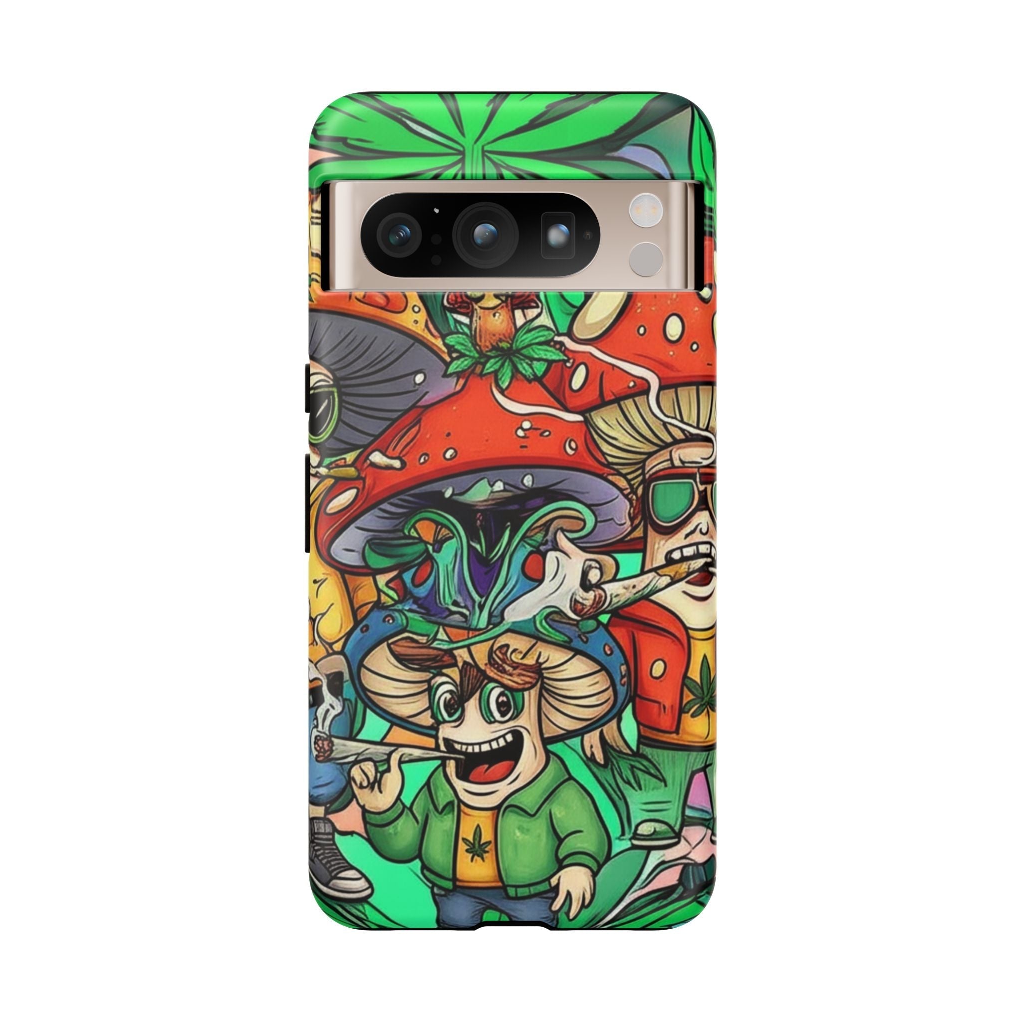Vibrant Phone Case Featuring Funky Mushroom Art, Tough Cases, Trendy Accessories, Unique Gifts, Eclectic Style, Phone Protection Printify