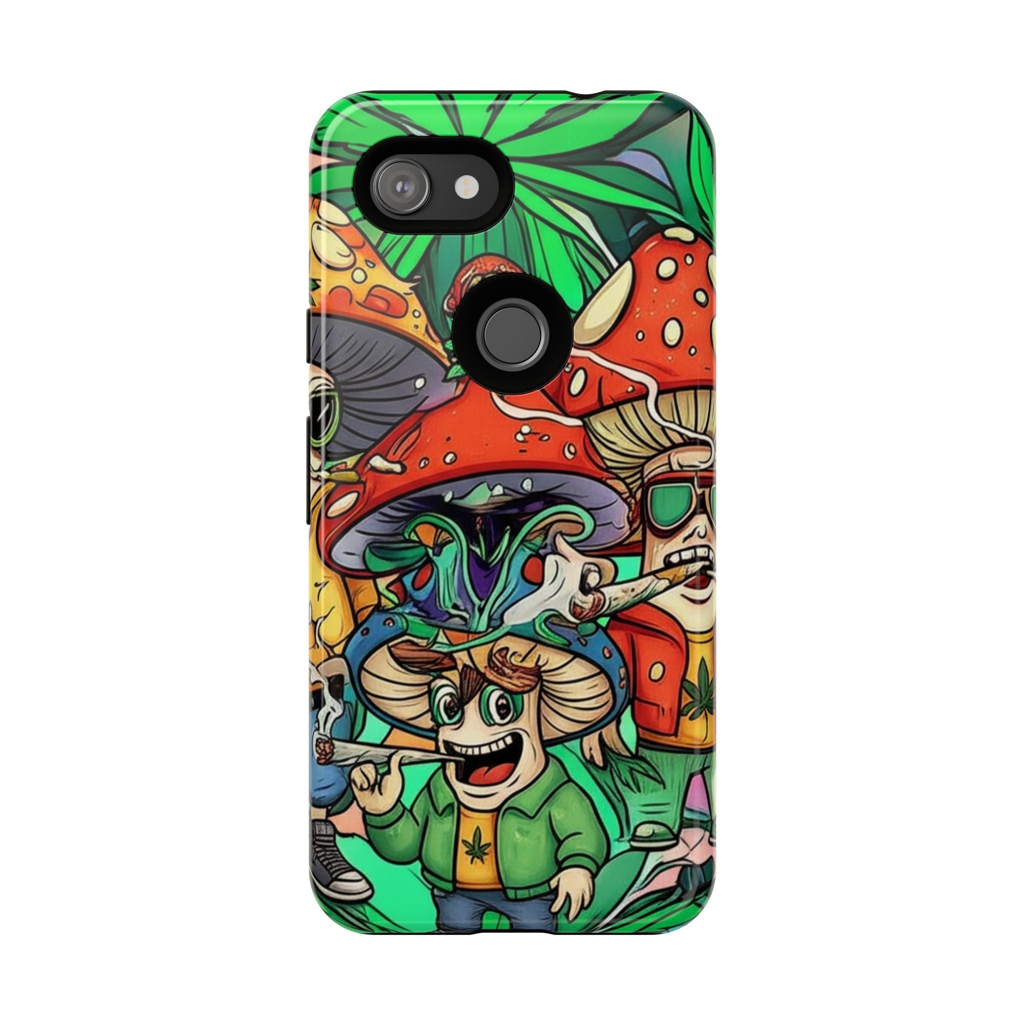Vibrant Phone Case Featuring Funky Mushroom Art, Tough Cases, Trendy Accessories, Unique Gifts, Eclectic Style, Phone Protection Printify