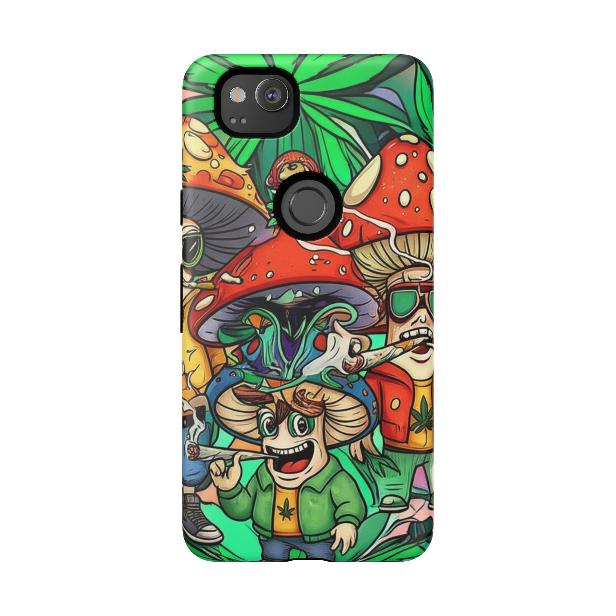 Vibrant Phone Case Featuring Funky Mushroom Art, Tough Cases, Trendy Accessories, Unique Gifts, Eclectic Style, Phone Protection Printify