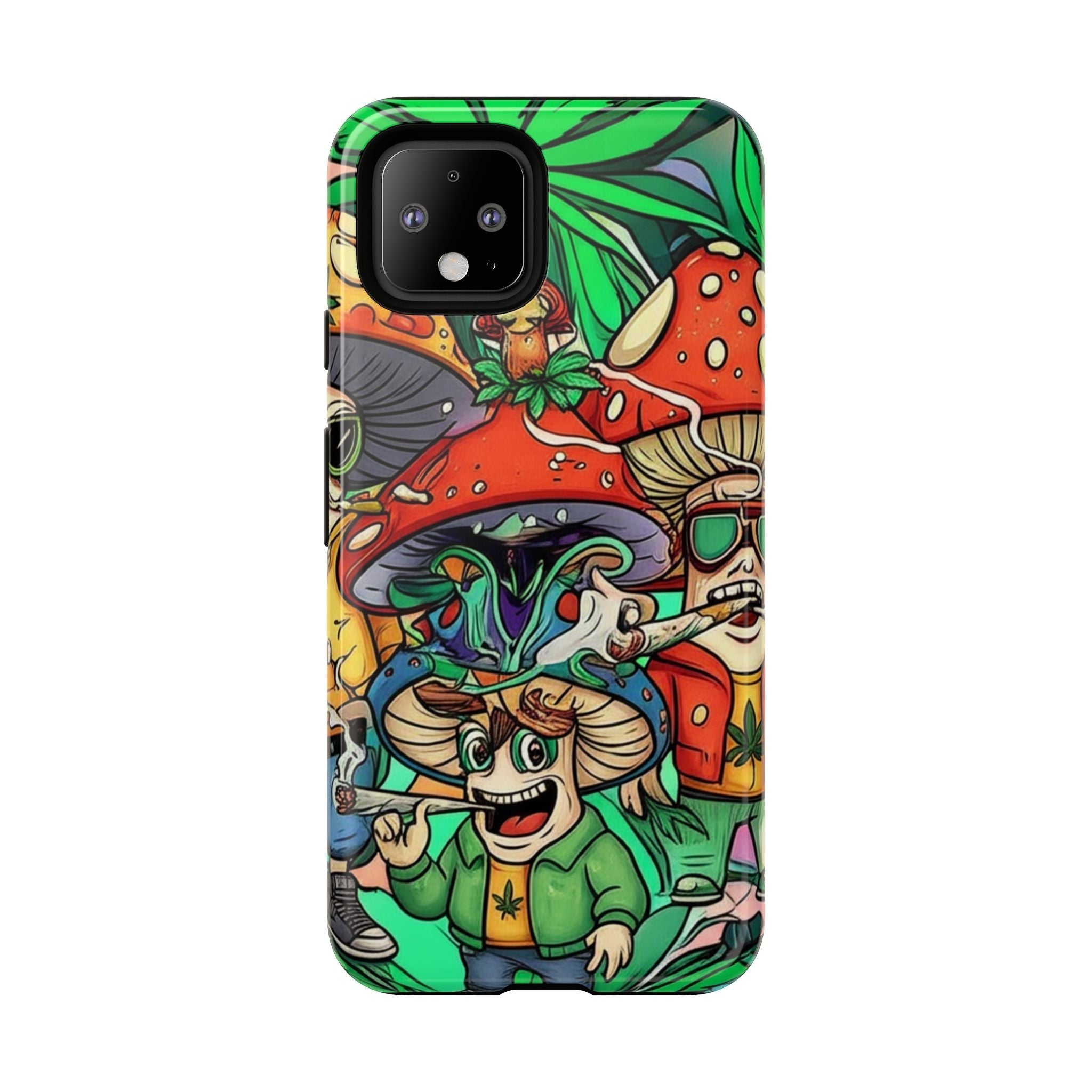 Vibrant Phone Case Featuring Funky Mushroom Art, Tough Cases, Trendy Accessories, Unique Gifts, Eclectic Style, Phone Protection Printify