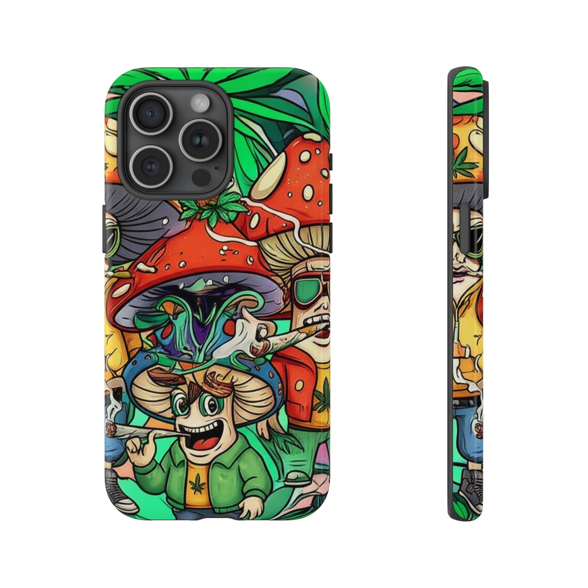 Vibrant Phone Case Featuring Funky Mushroom Art, Tough Cases, Trendy Accessories, Unique Gifts, Eclectic Style, Phone Protection Printify