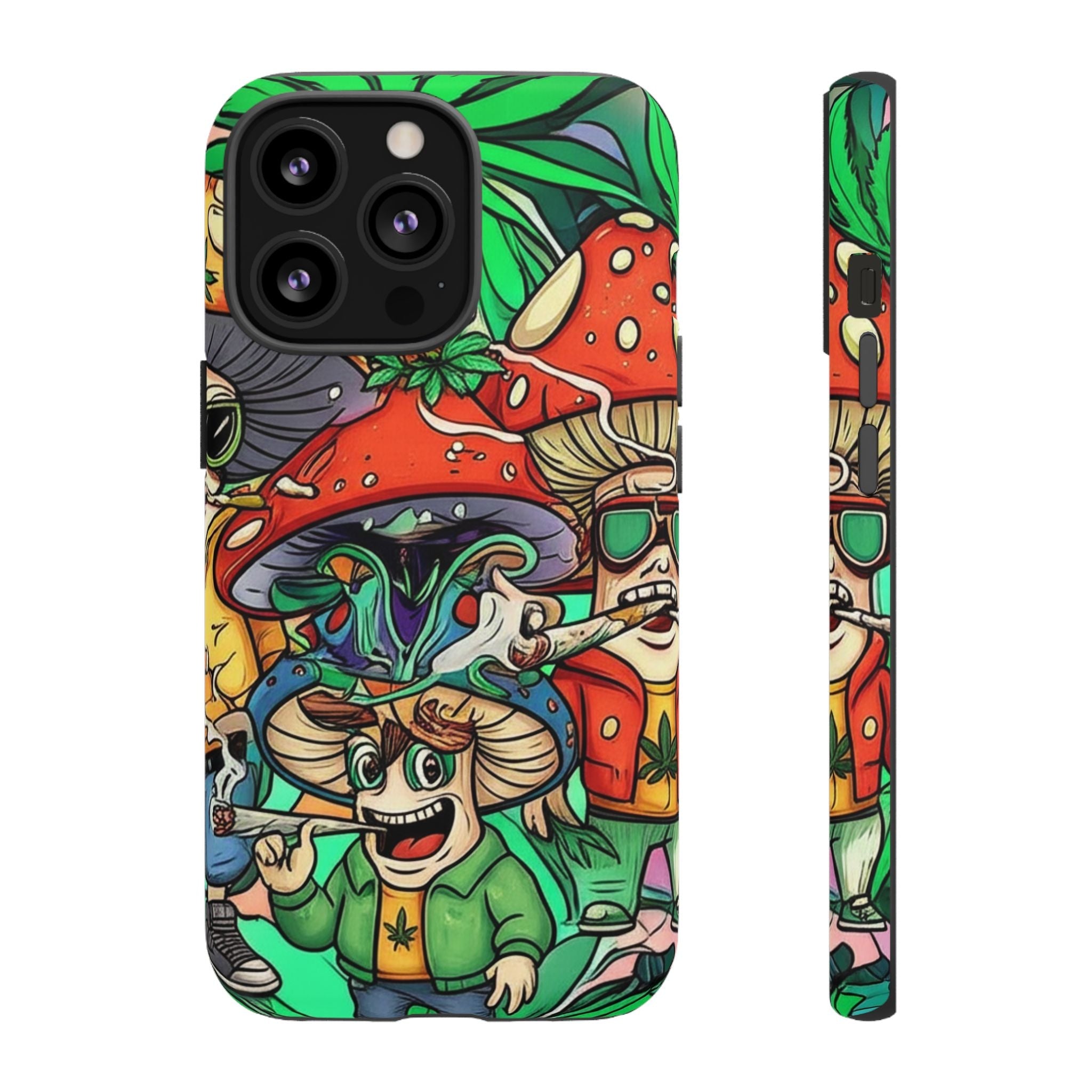 Vibrant Phone Case Featuring Funky Mushroom Art, Tough Cases, Trendy Accessories, Unique Gifts, Eclectic Style, Phone Protection Printify