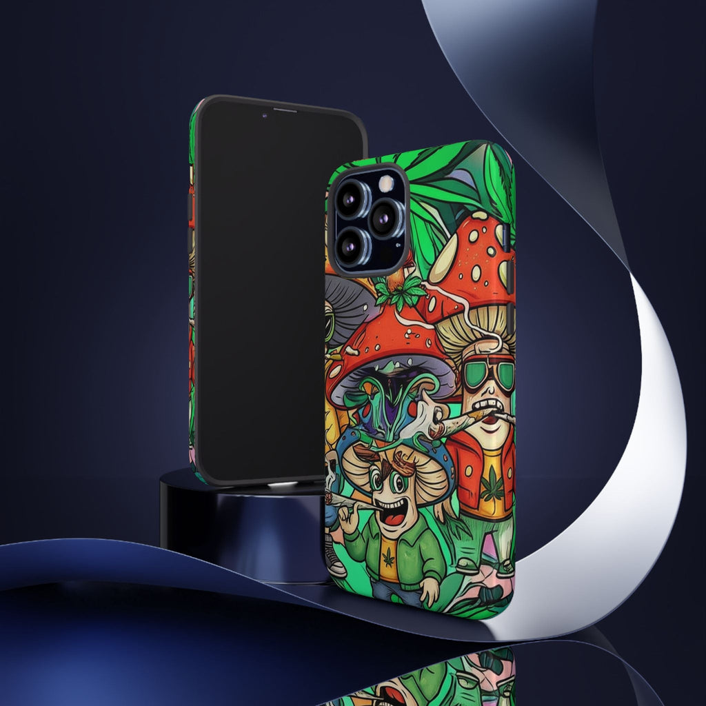 Vibrant Phone Case Featuring Funky Mushroom Art, Tough Cases, Trendy Accessories, Unique Gifts, Eclectic Style, Phone Protection Printify