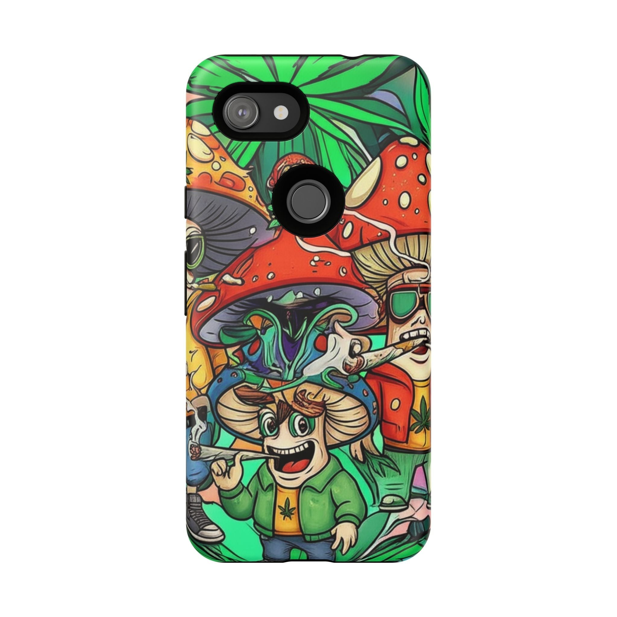 Vibrant Phone Case Featuring Funky Mushroom Art, Tough Cases, Trendy Accessories, Unique Gifts, Eclectic Style, Phone Protection Printify