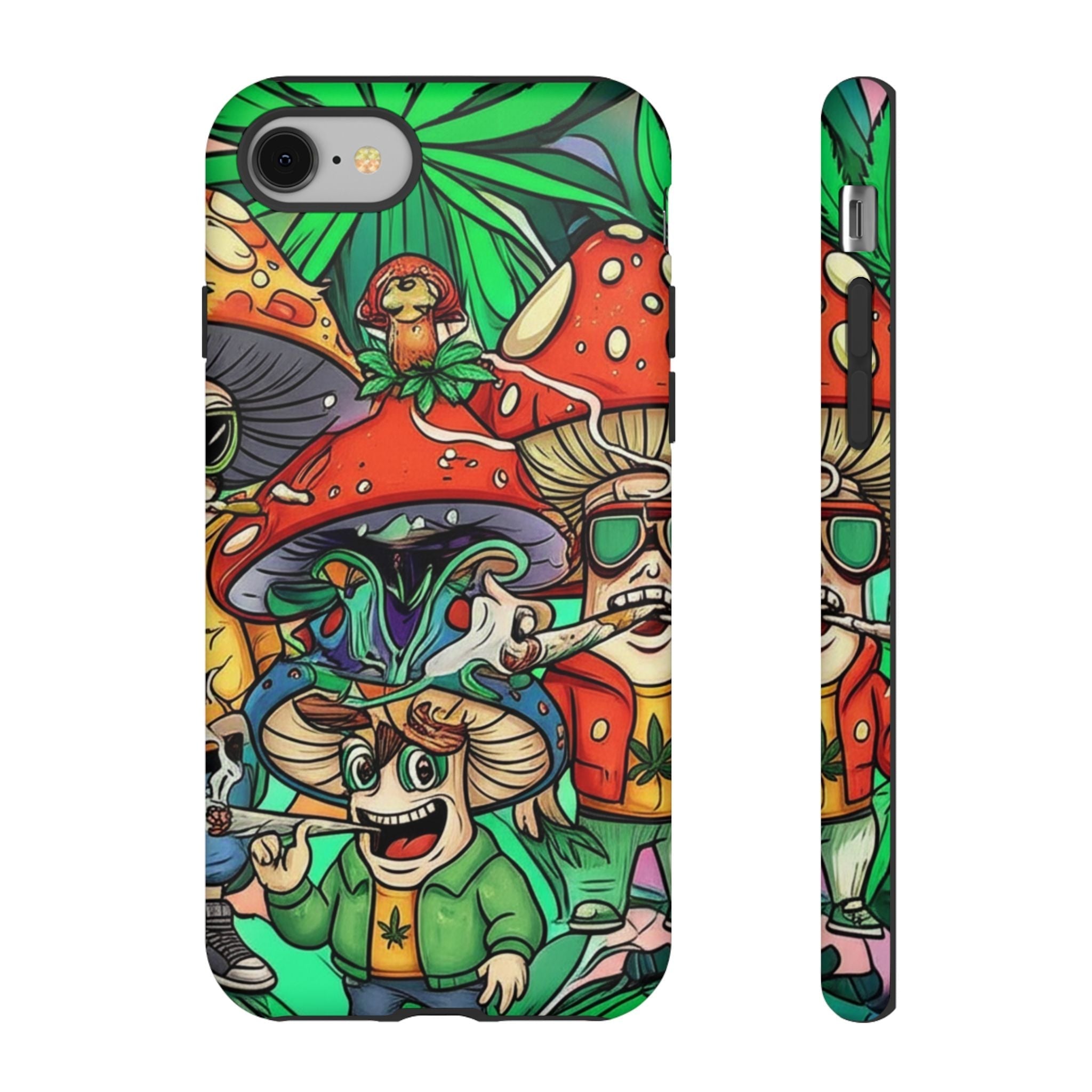 Vibrant Phone Case Featuring Funky Mushroom Art, Tough Cases, Trendy Accessories, Unique Gifts, Eclectic Style, Phone Protection Printify